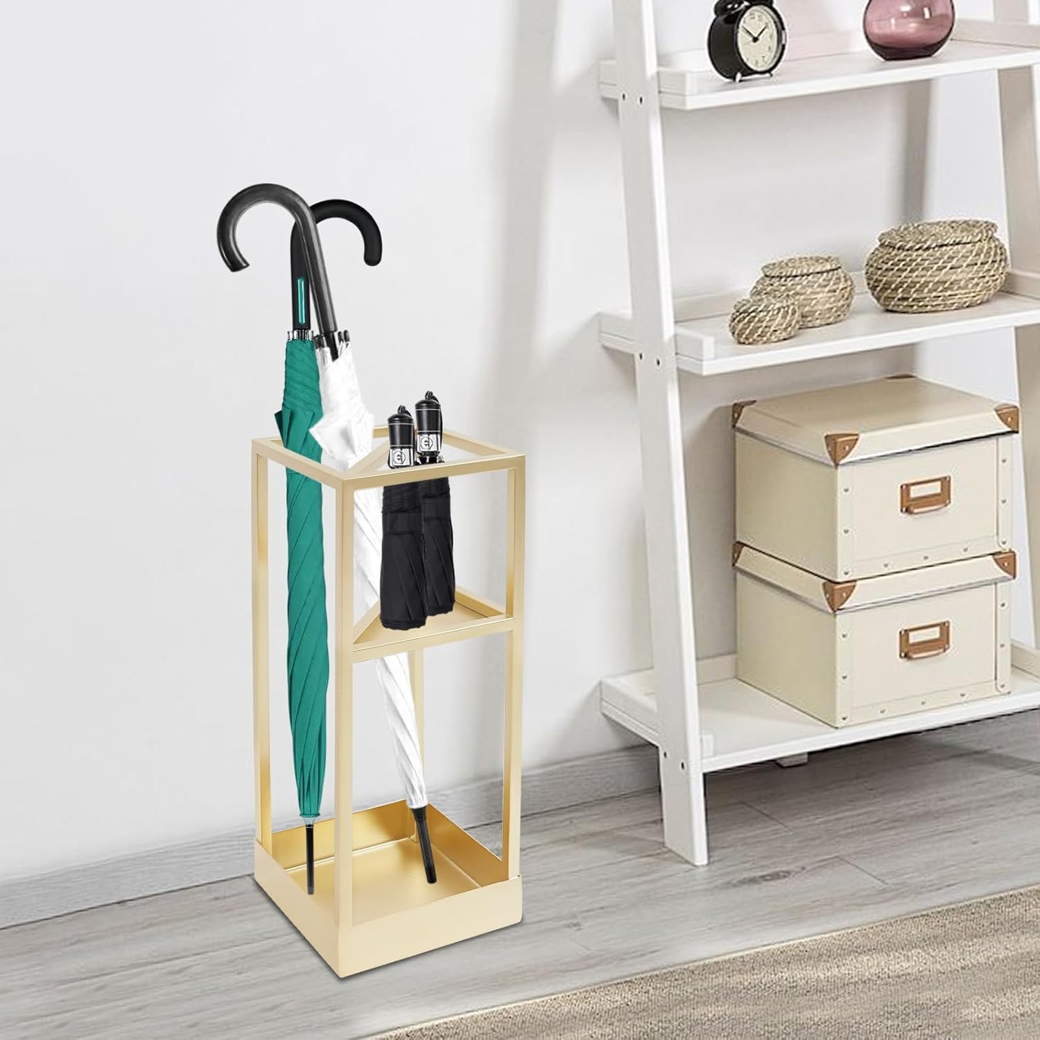 DouSeiAi Umbrella Rack 20 Inch Tall Gold