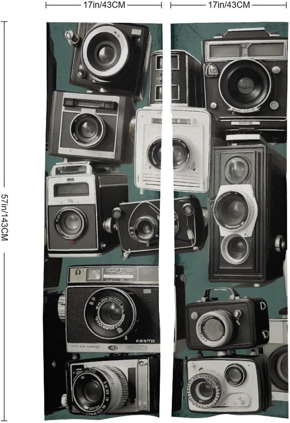 Retro Cool Camera Door Cover Curtain 57x17 Inches