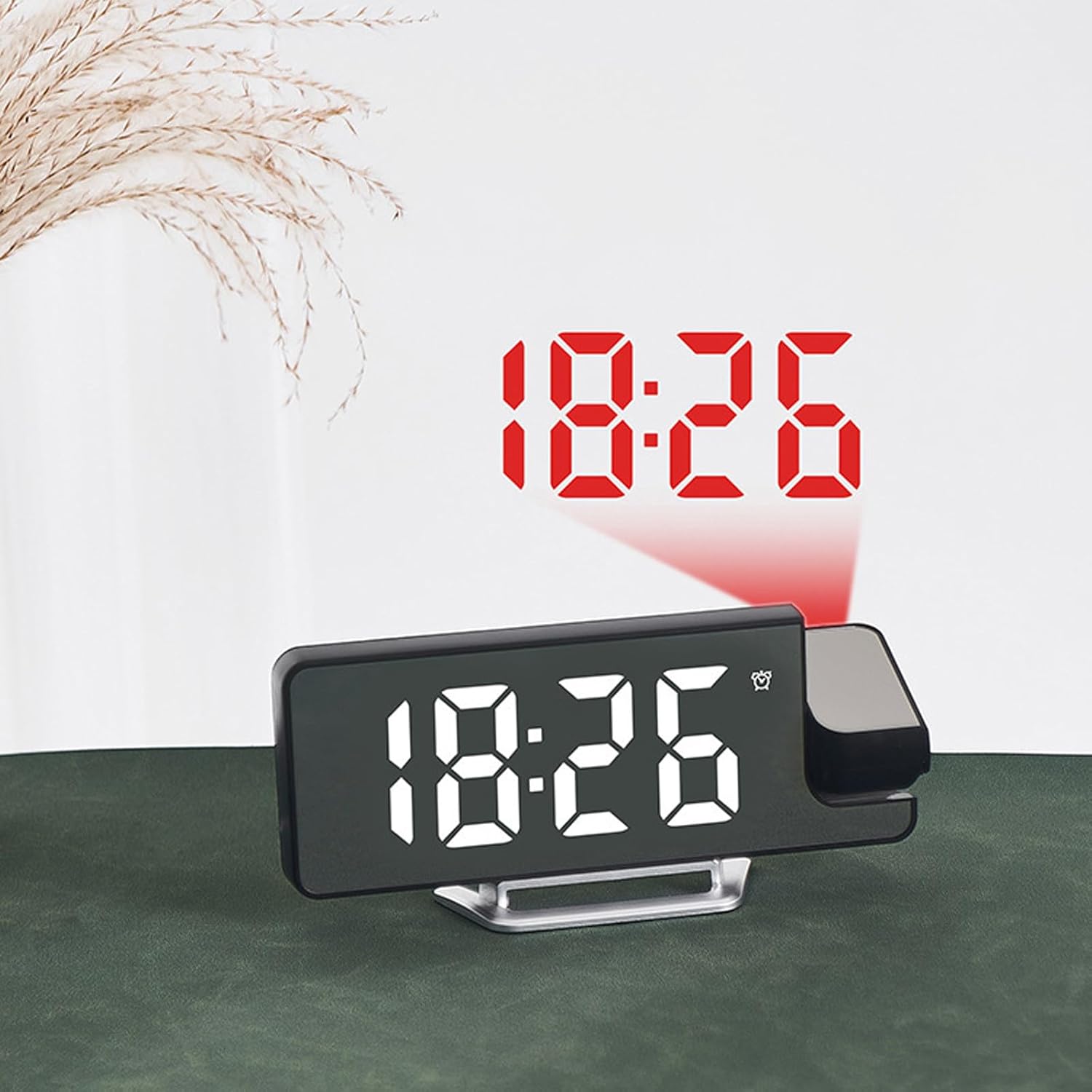 Projection Alarm Clock with Rotatable Display and LED Screen
