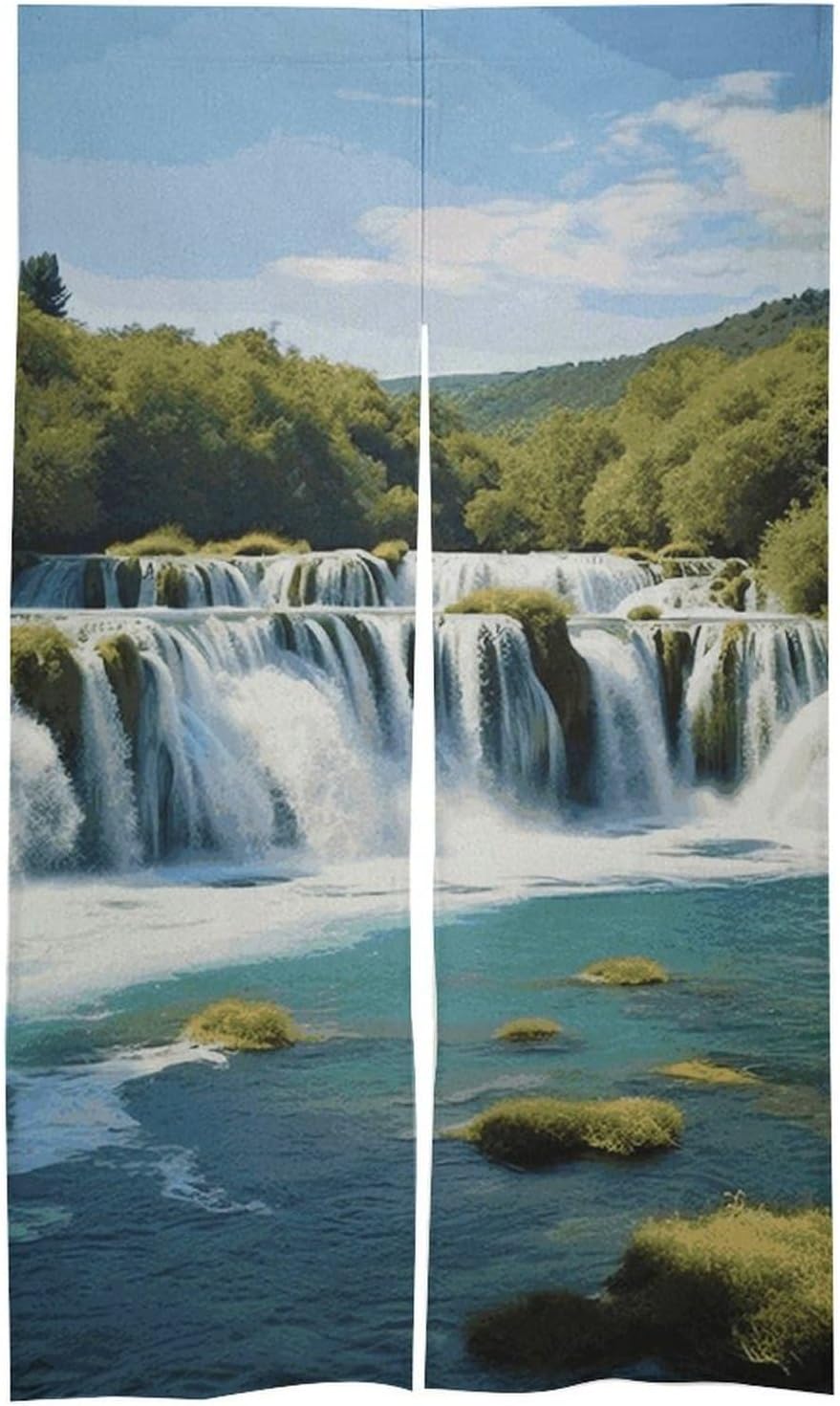 Krka River Waterfall Door Cover Curtain 57x17 Inches