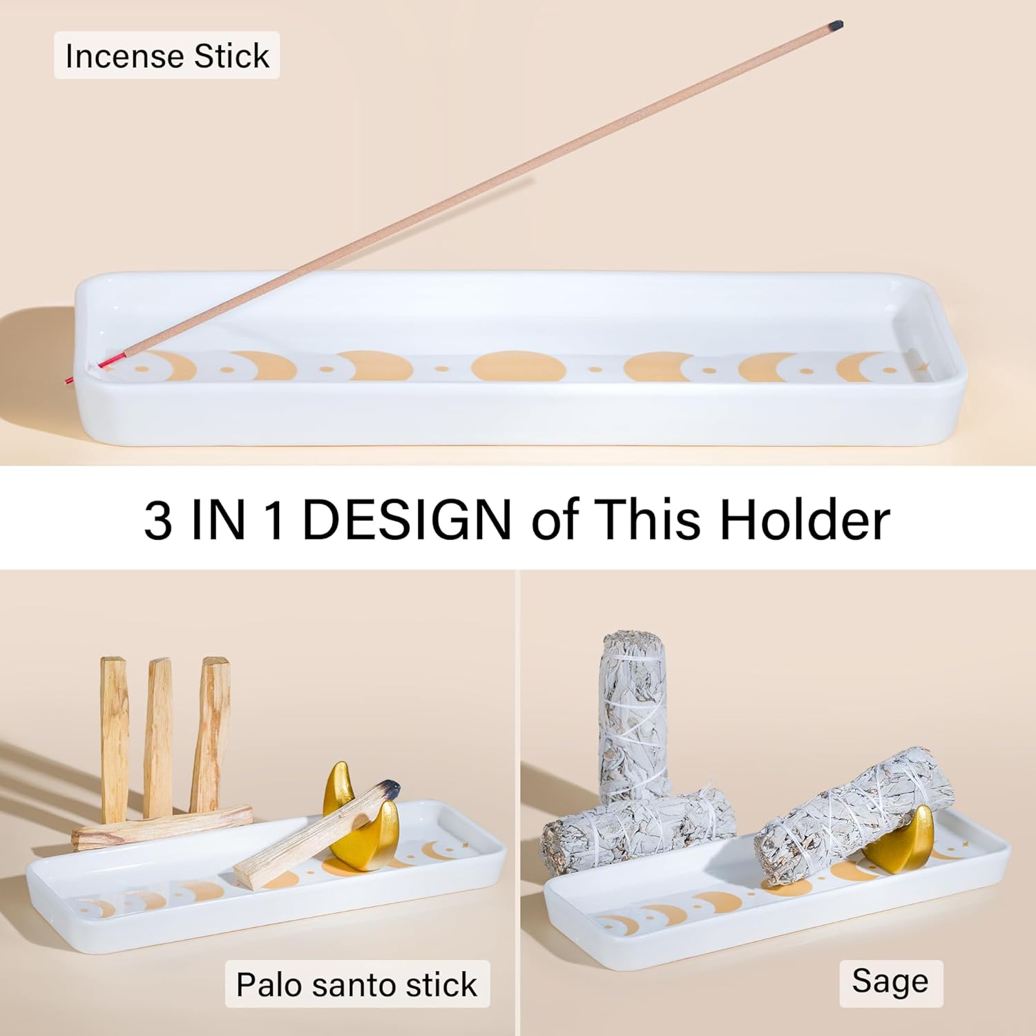ZenBless Handcrafted Ceramic Incense Holder