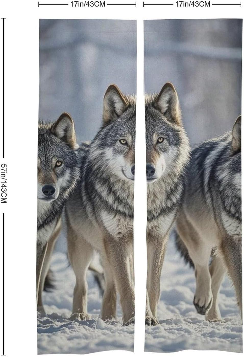 Wolves Door Cover Curtain 57 X 17 Inches