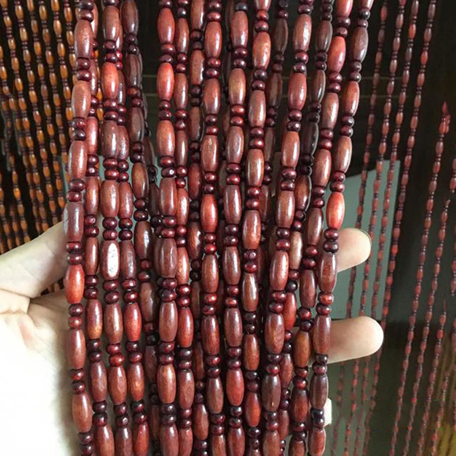 Wooden Beaded Door Curtain for Kitchen Room Divider