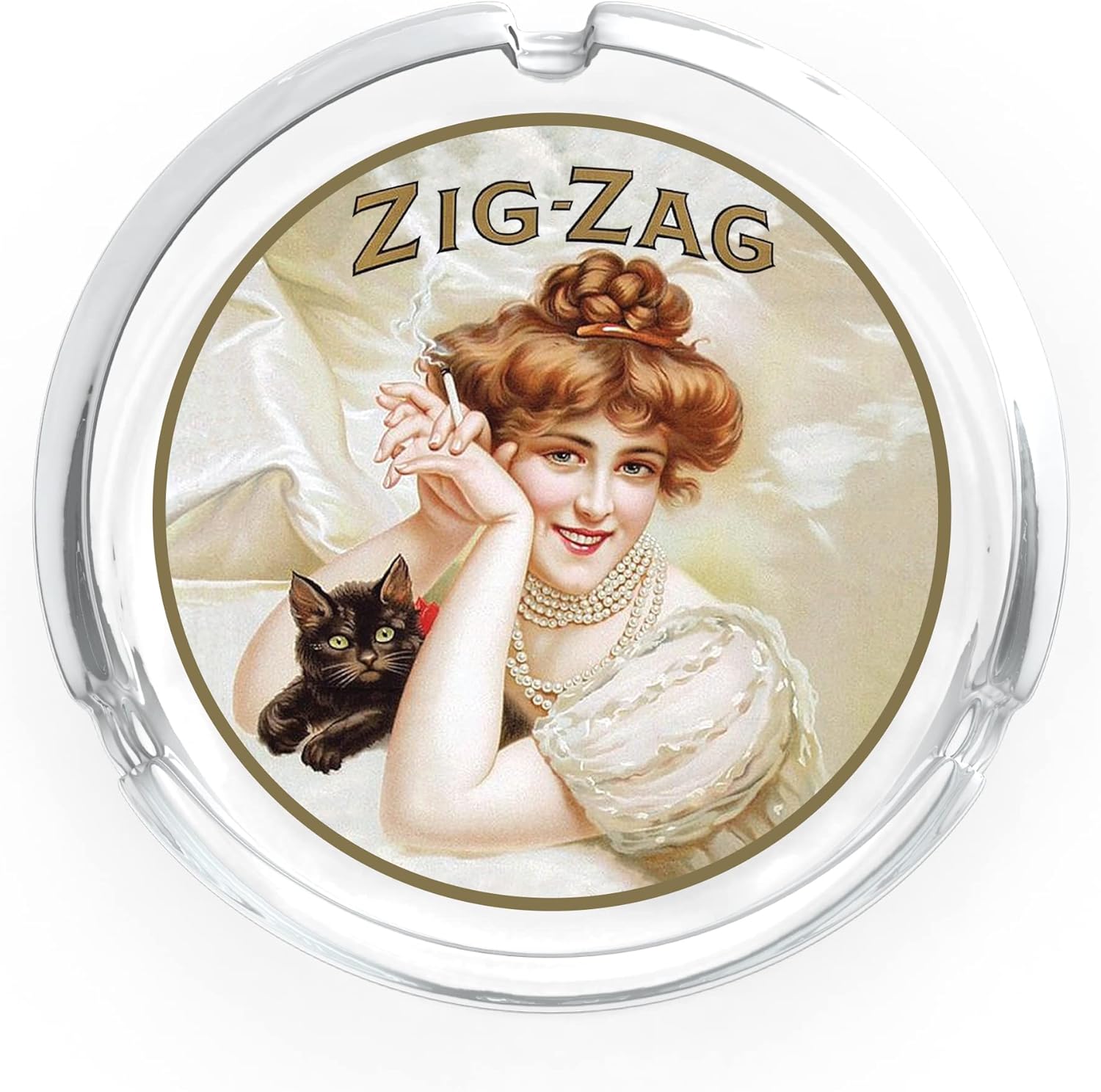 Zig-Zag Handcrafted Glass Ashtray - Classic Design