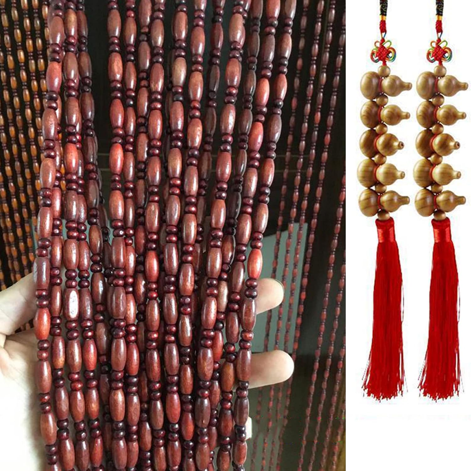Wooden Beaded Door Curtain for Kitchen Room Divider