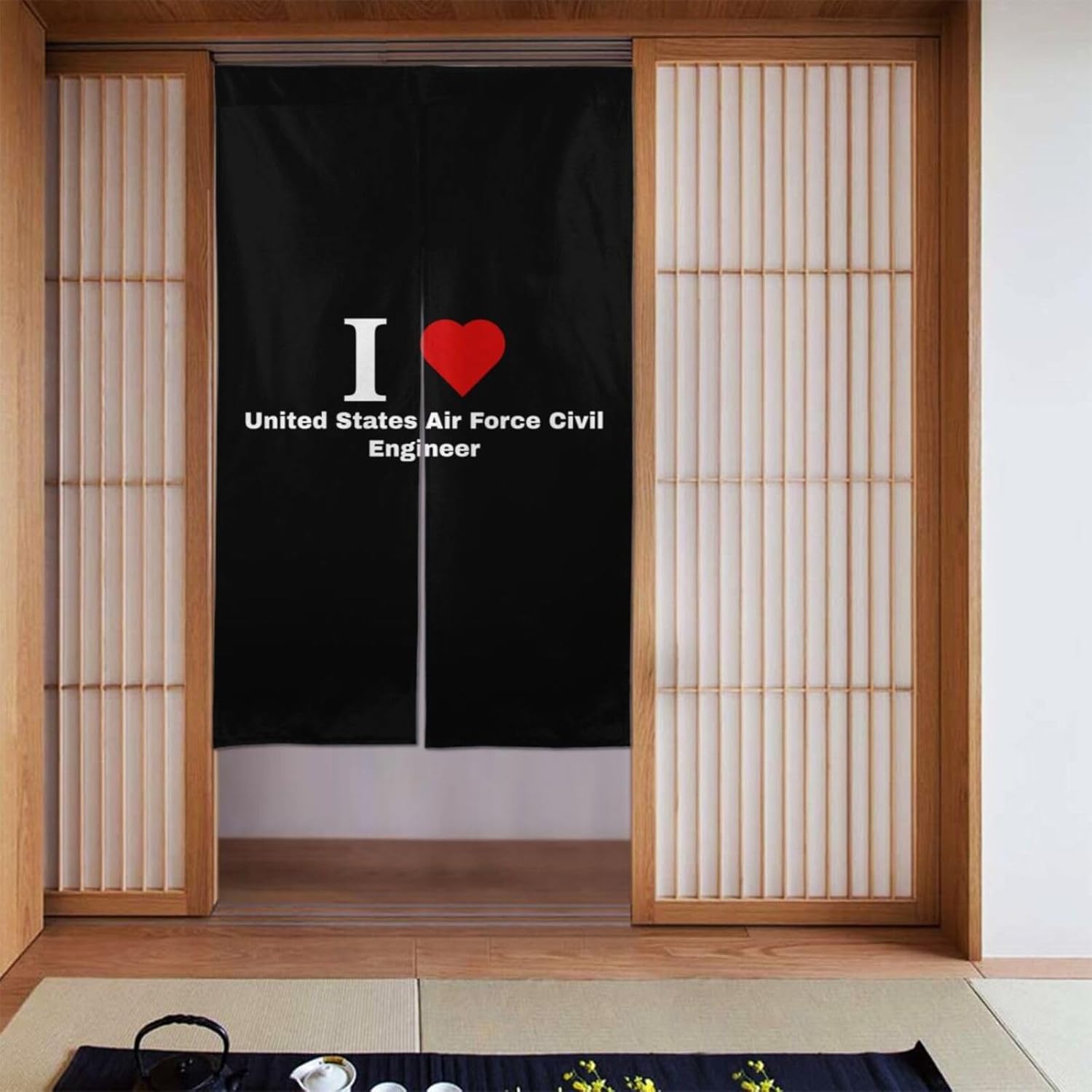 I Love United States Air Force Civil Engineer Blackout Curtains 34x56in