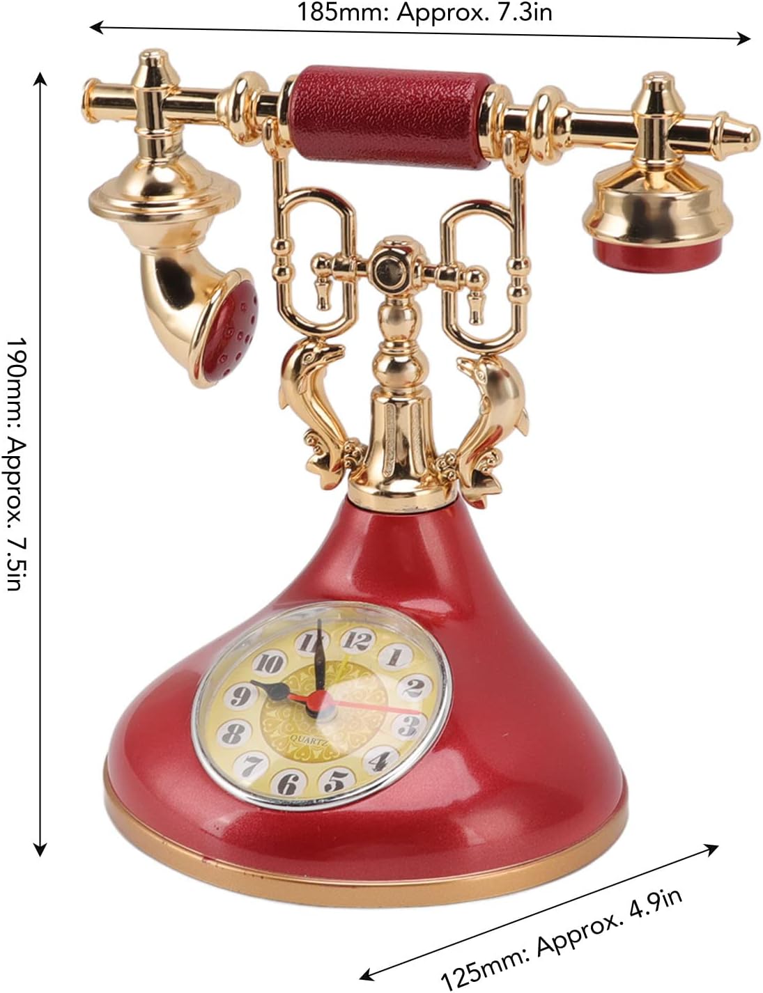 Retro Telephone Clock with Alarm and Large Numerals