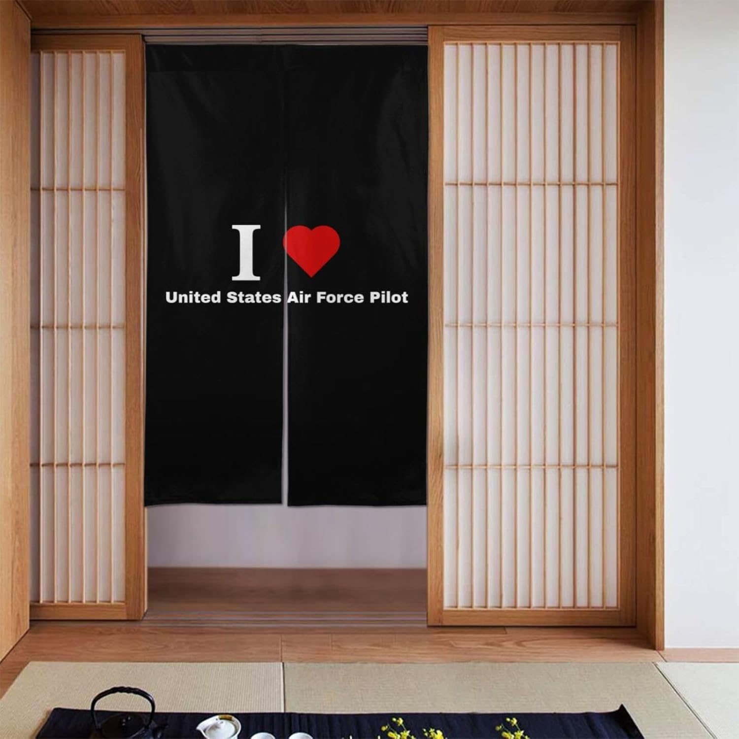 I Love US Air Force Pilot Blackout Curtains 34x56in