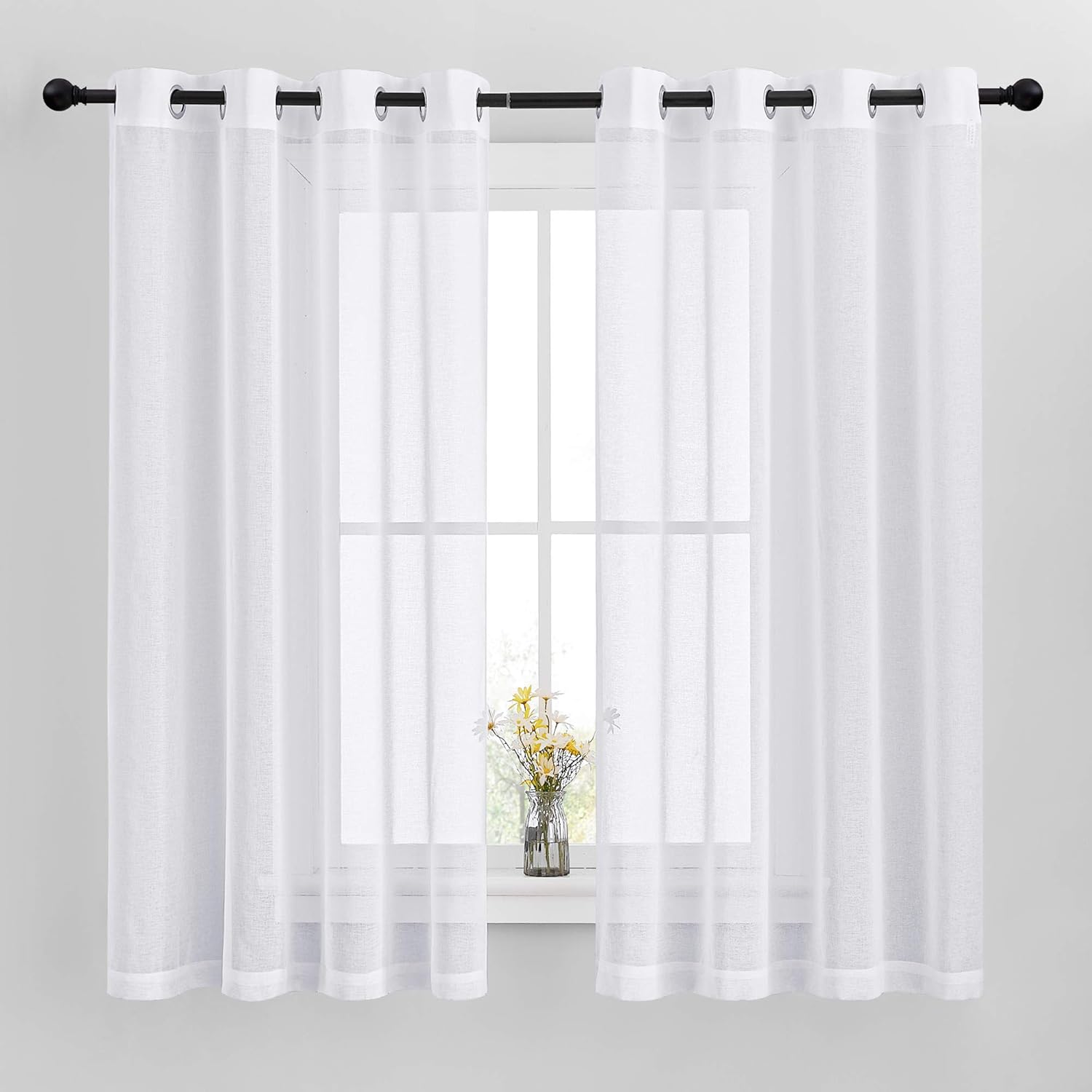 NICETOWN Sheer Curtains with Grommet Top for Living Room