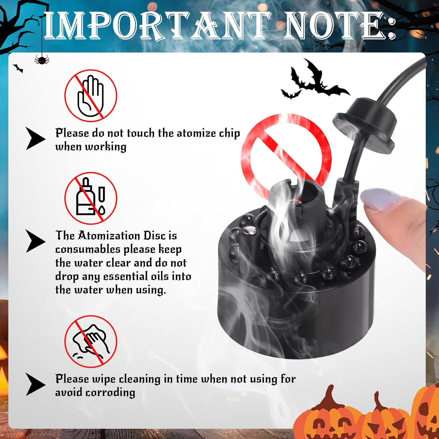 VIHOSE Halloween Mist Maker Fogger with LED Lights