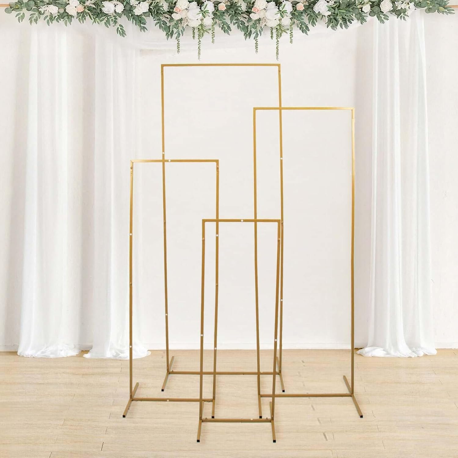 Efavormart Set of 4 Gold Metal Frame Wedding Arch Display Stand