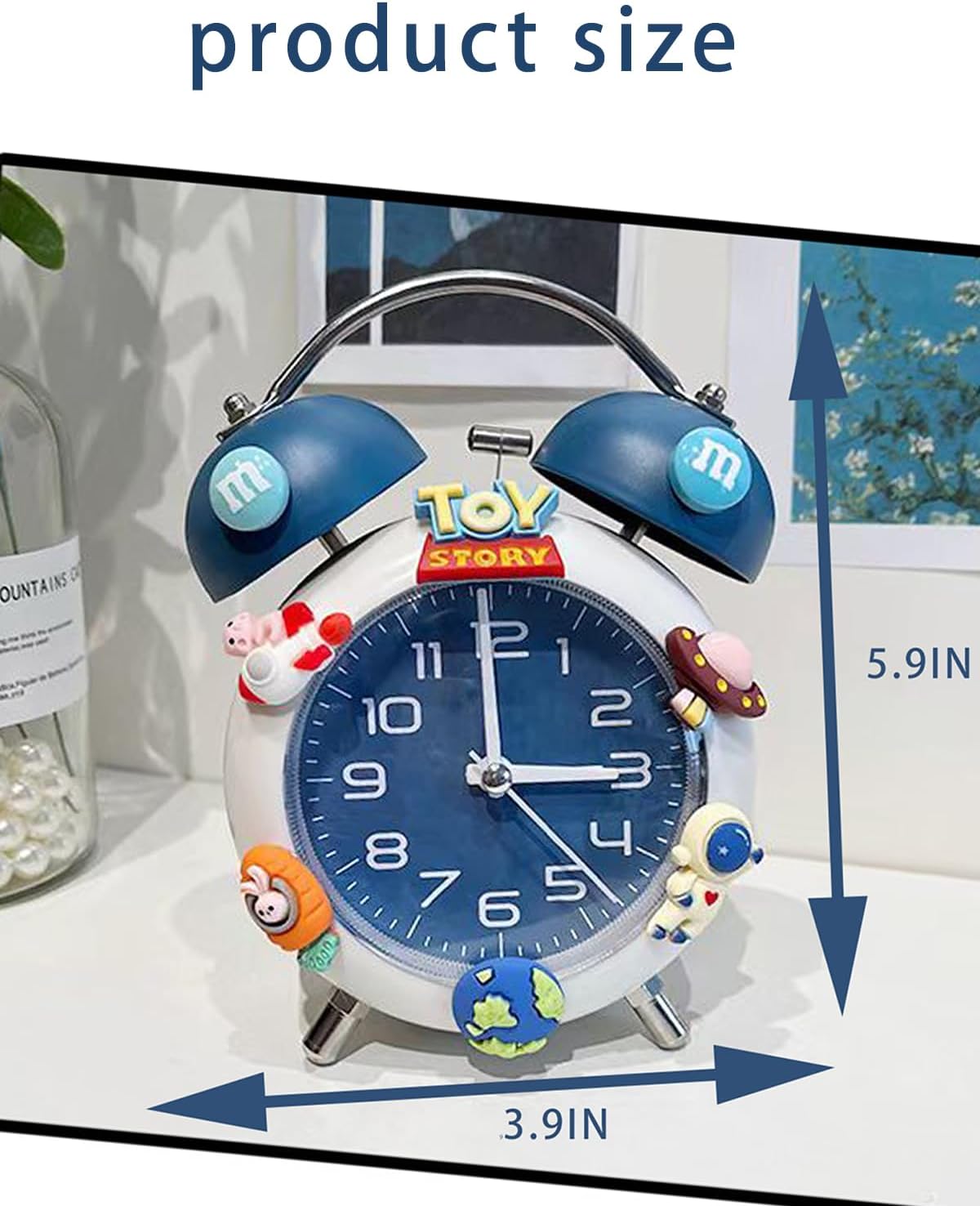 HYLING Alarm Clock for Kids with DIY Astronaut Sticker Blue