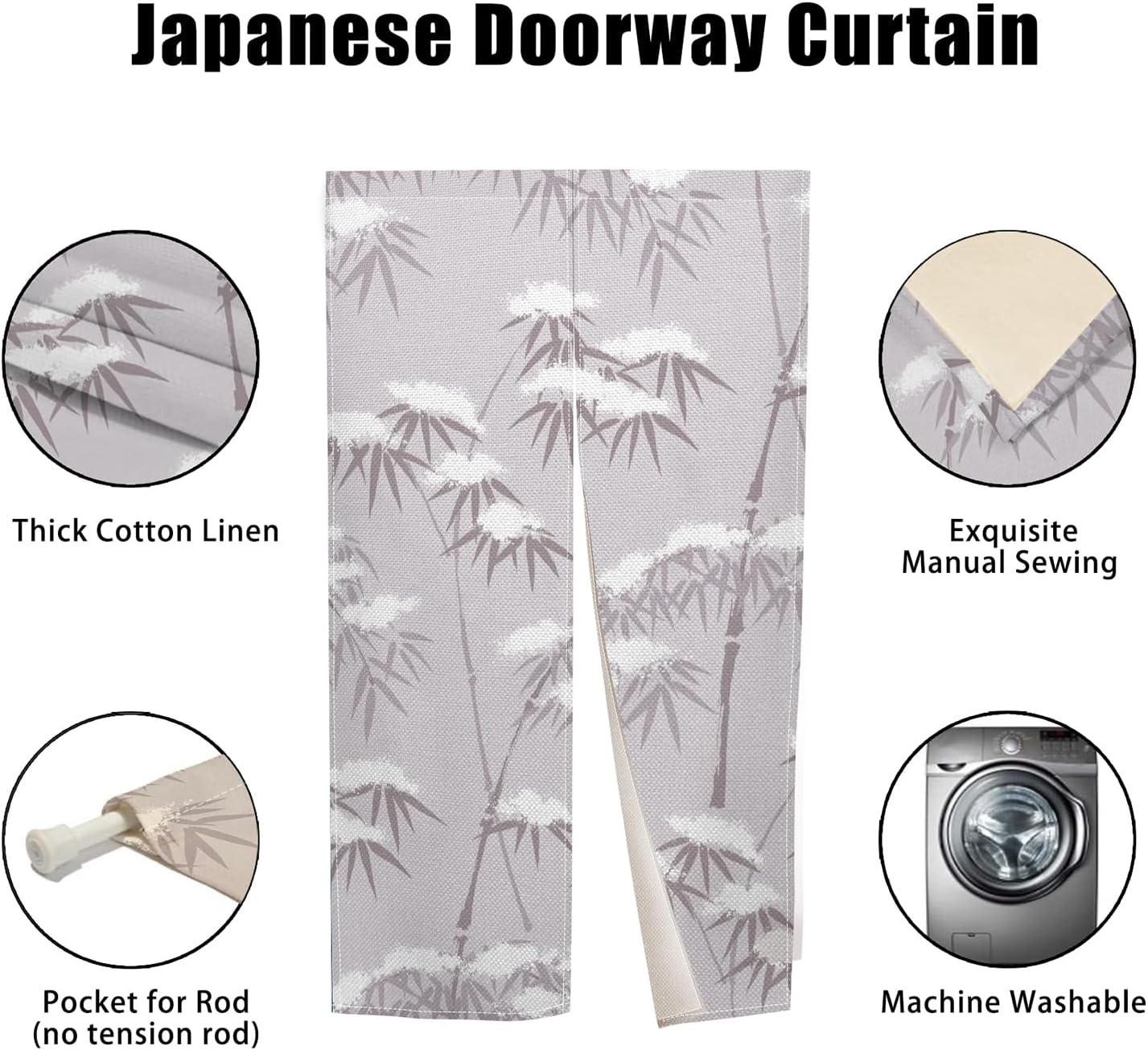 Leowefowa Traditional Japanese Noren Door Curtain 335x559 Inch