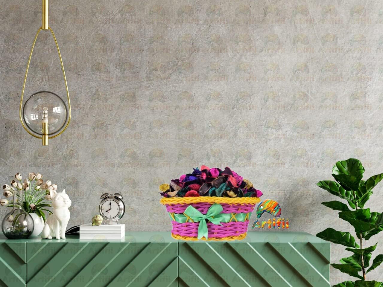 Artifii Potpourri Flowers Leaves Green Decor