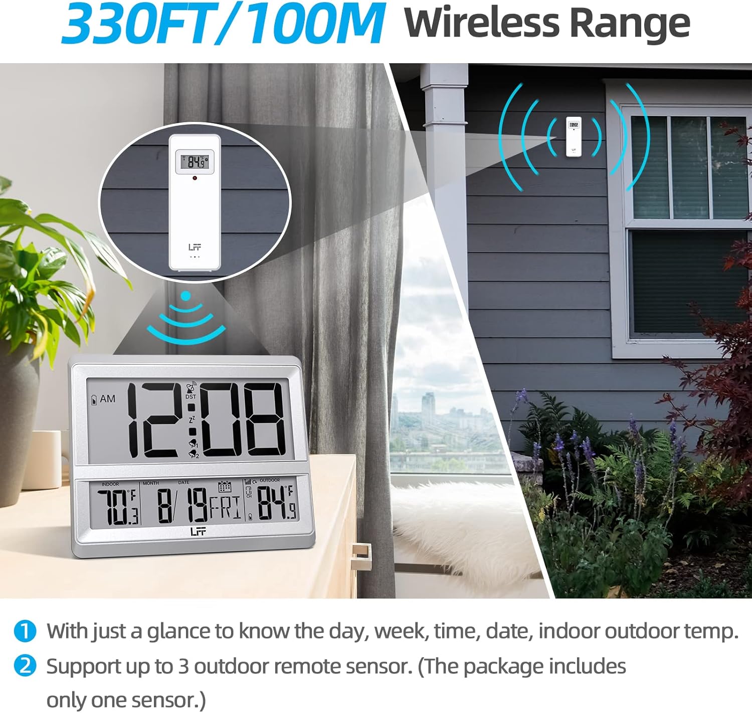 LFF Atomic Clock Large Display Wall Clock