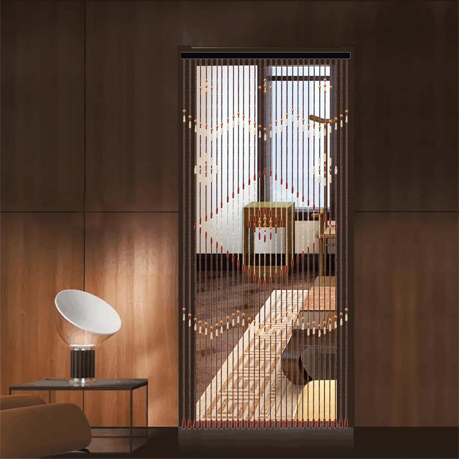 CNCEST Wooden Bead Curtain 31 Lines Panel