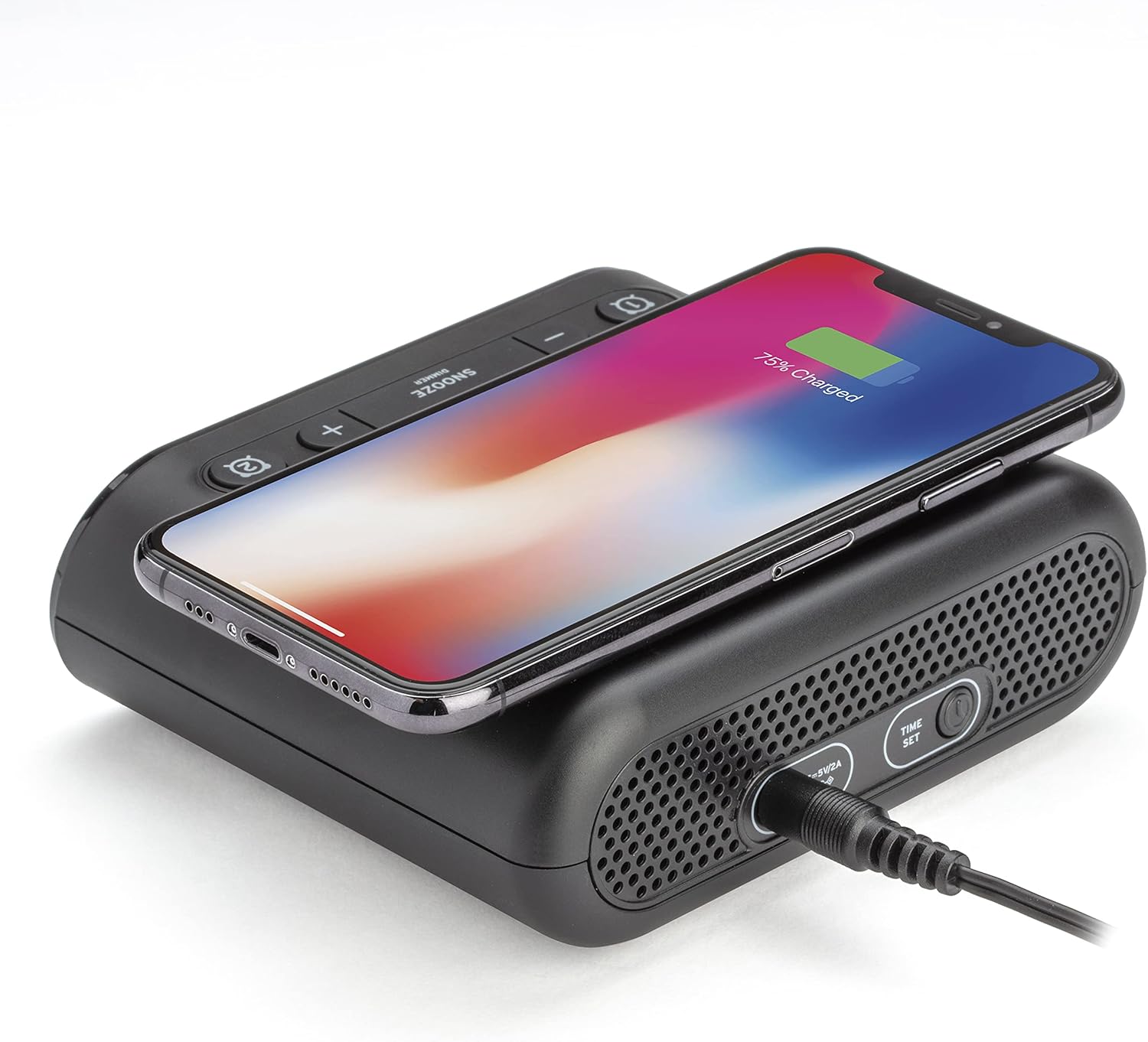 Timex Wireless Charging Dual Alarm Clock with LED Display and Battery Backup