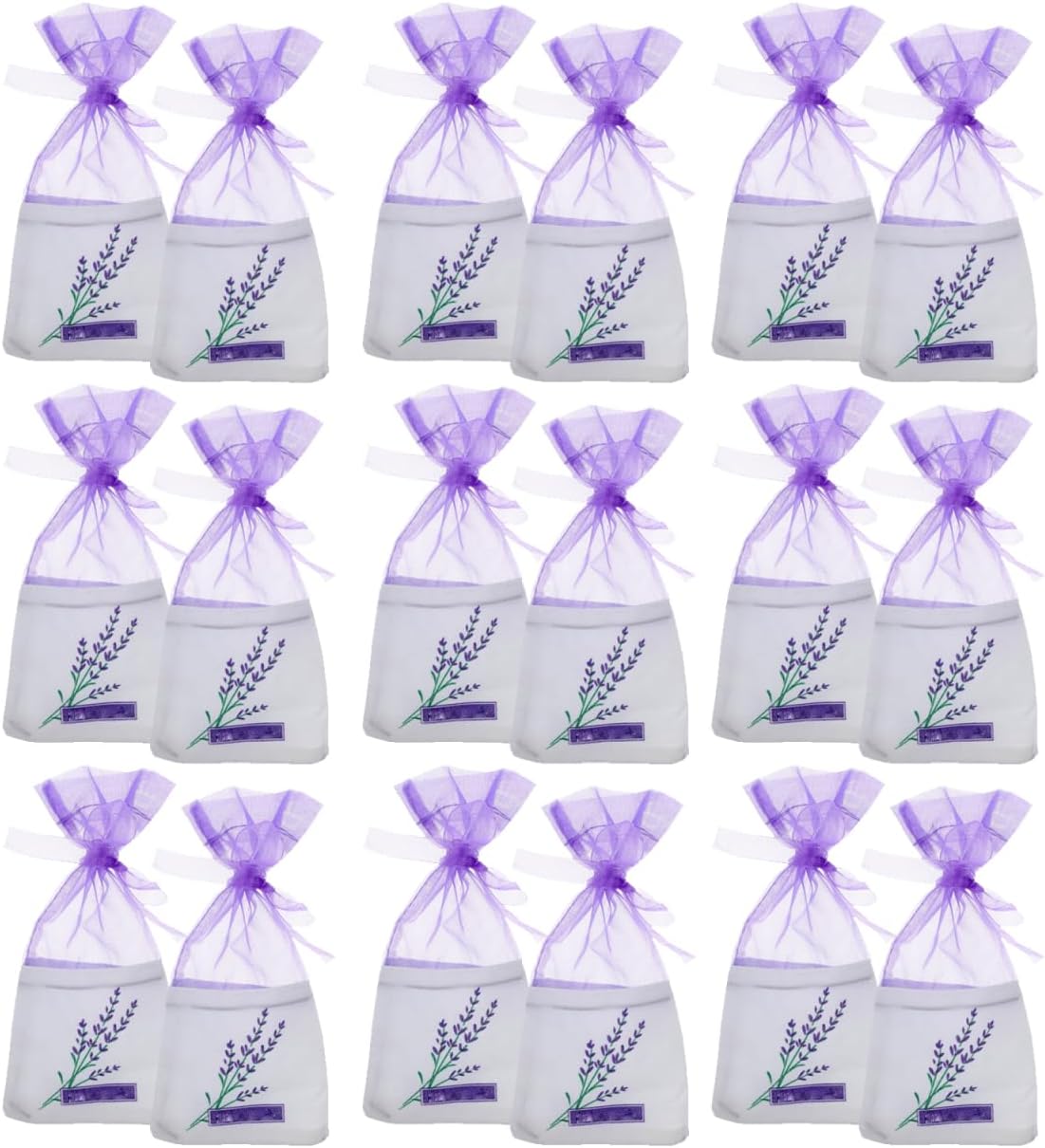 DOITOOL Lavender Sachet Bags 25 Pack - Organza Gauze with Ribbon