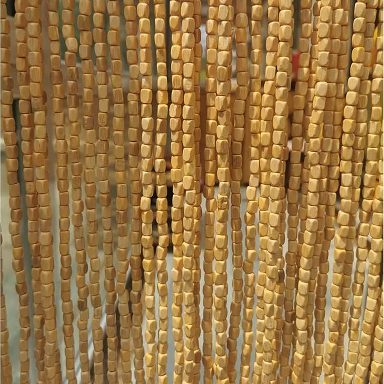 Natural Bamboo Beaded Curtain for Doorway and Room Division