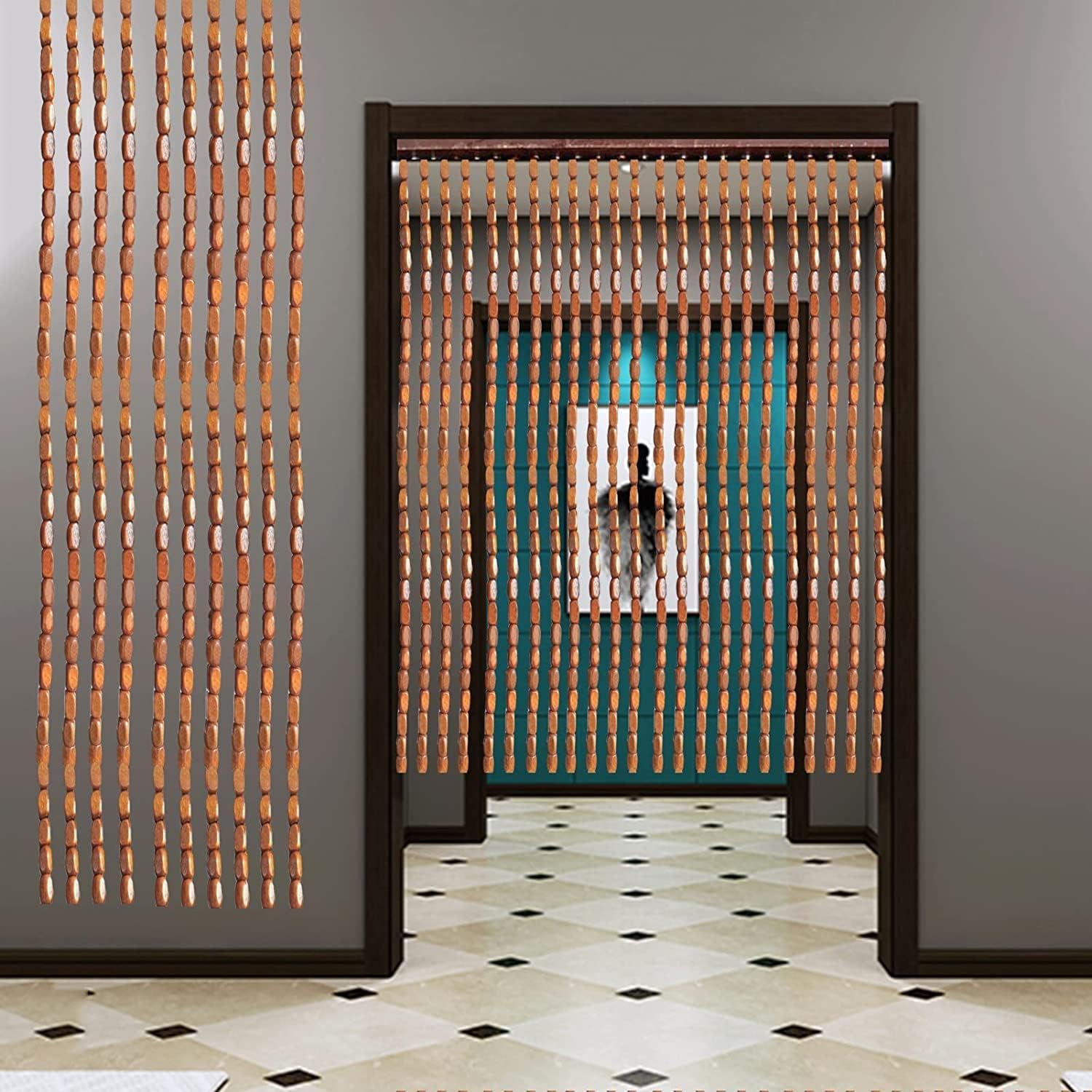 Tophacker Bamboo Beaded Curtain Panels