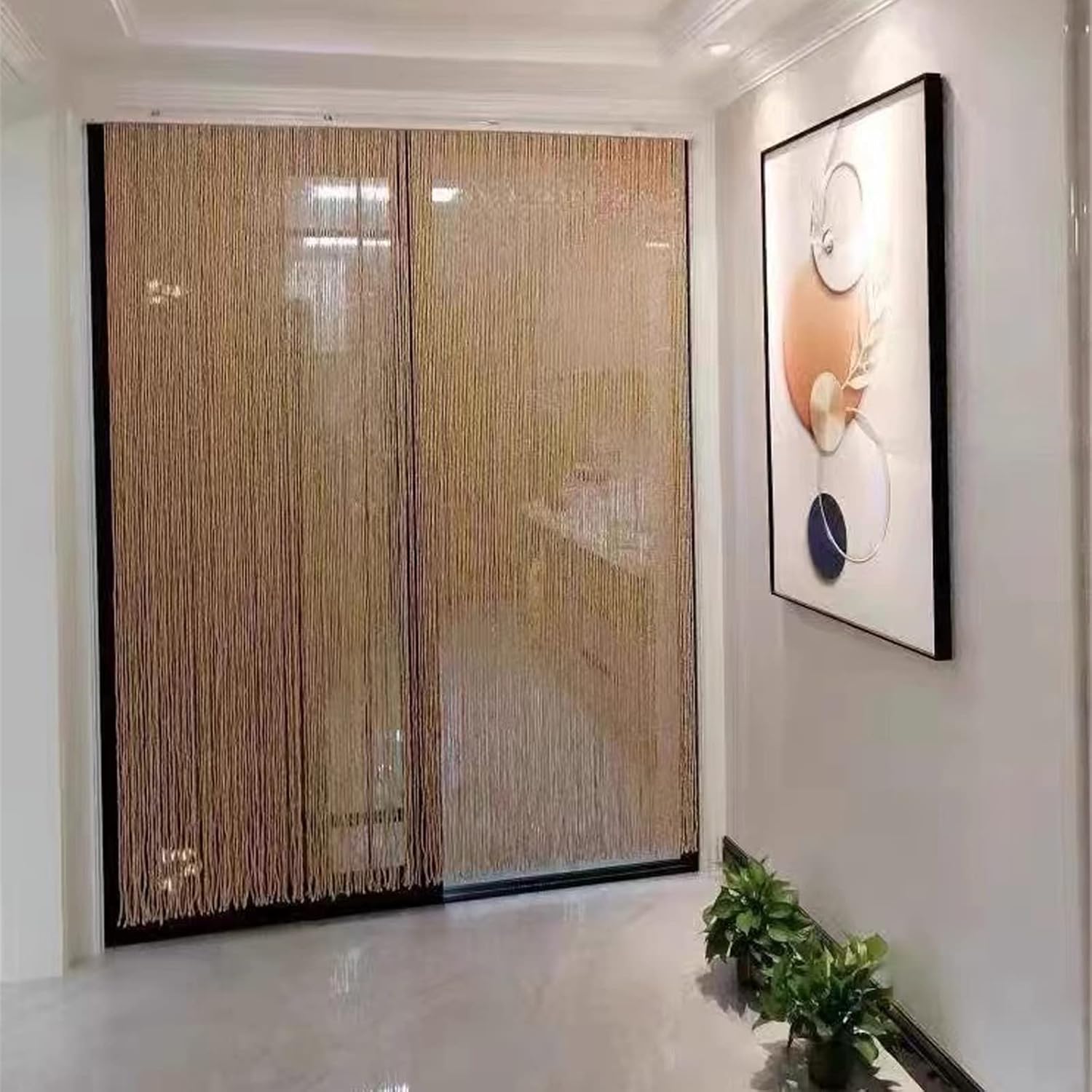 Wood Beaded Curtain for Doorway and Room Divider
