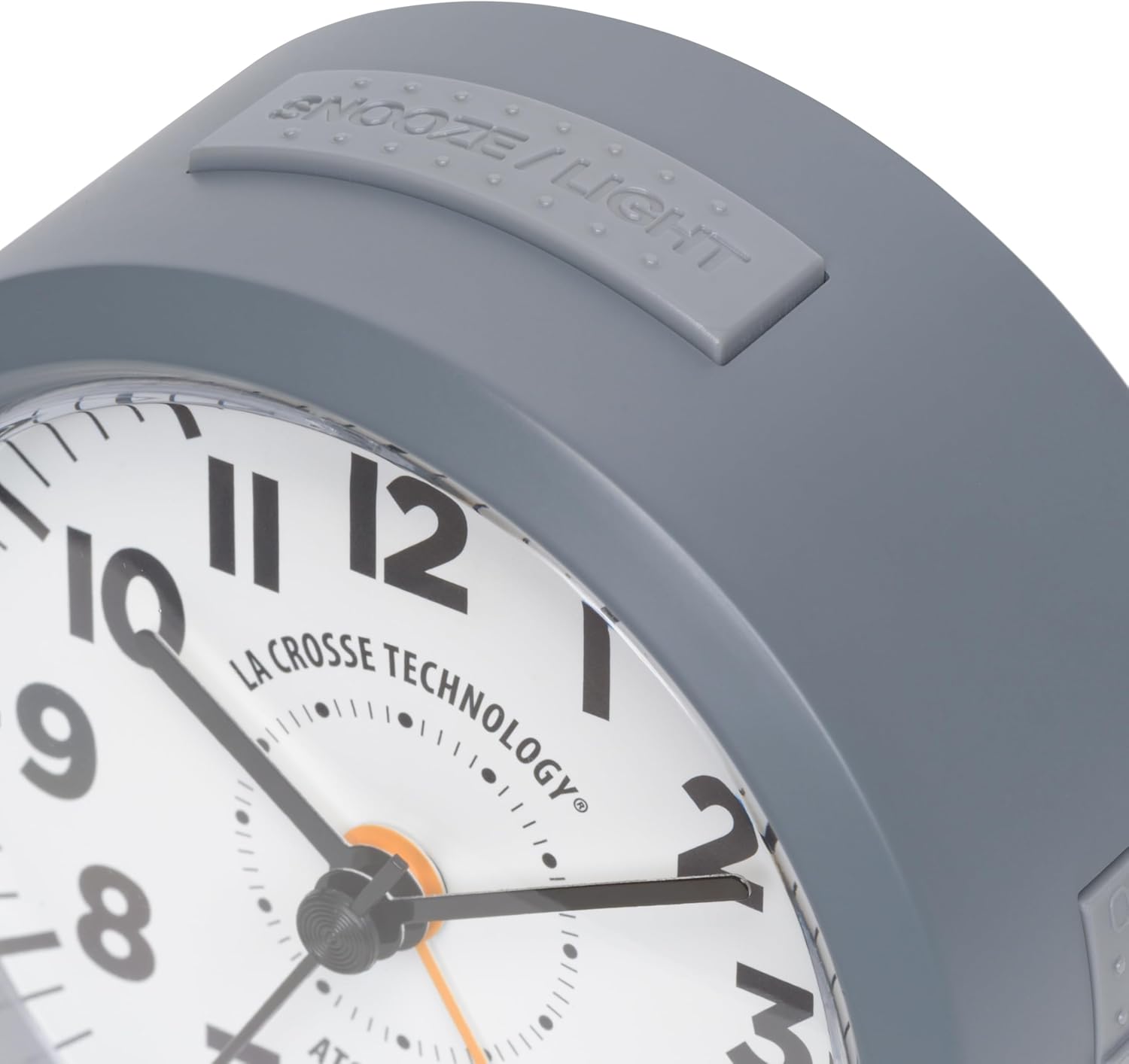 La Crosse Technology Atomic Analog Alarm Clock 4 Inch Round Gray
