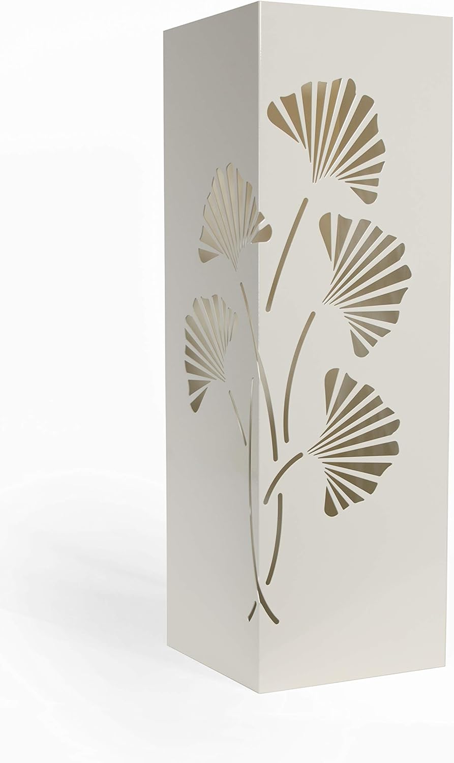 Mango Steam White Tall Japanese Ginkgo Leaf Umbrella Holder Stand Rack Organizer