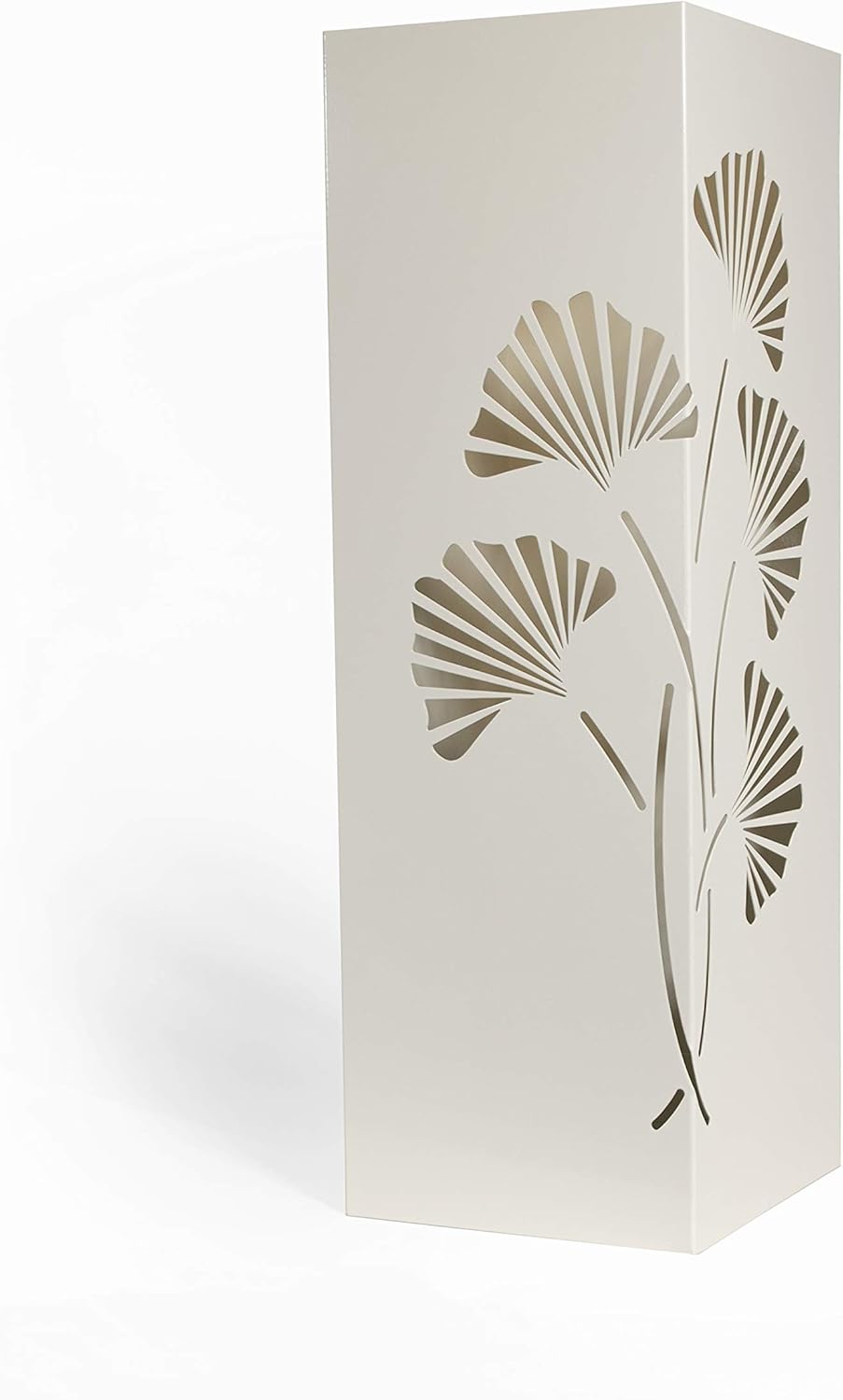 Mango Steam White Tall Japanese Ginkgo Leaf Umbrella Holder Stand Rack Organizer