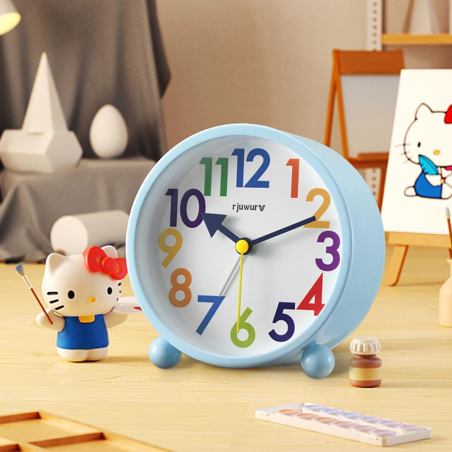 Metal Super Silent Beep Alarm Clock Ice Blue