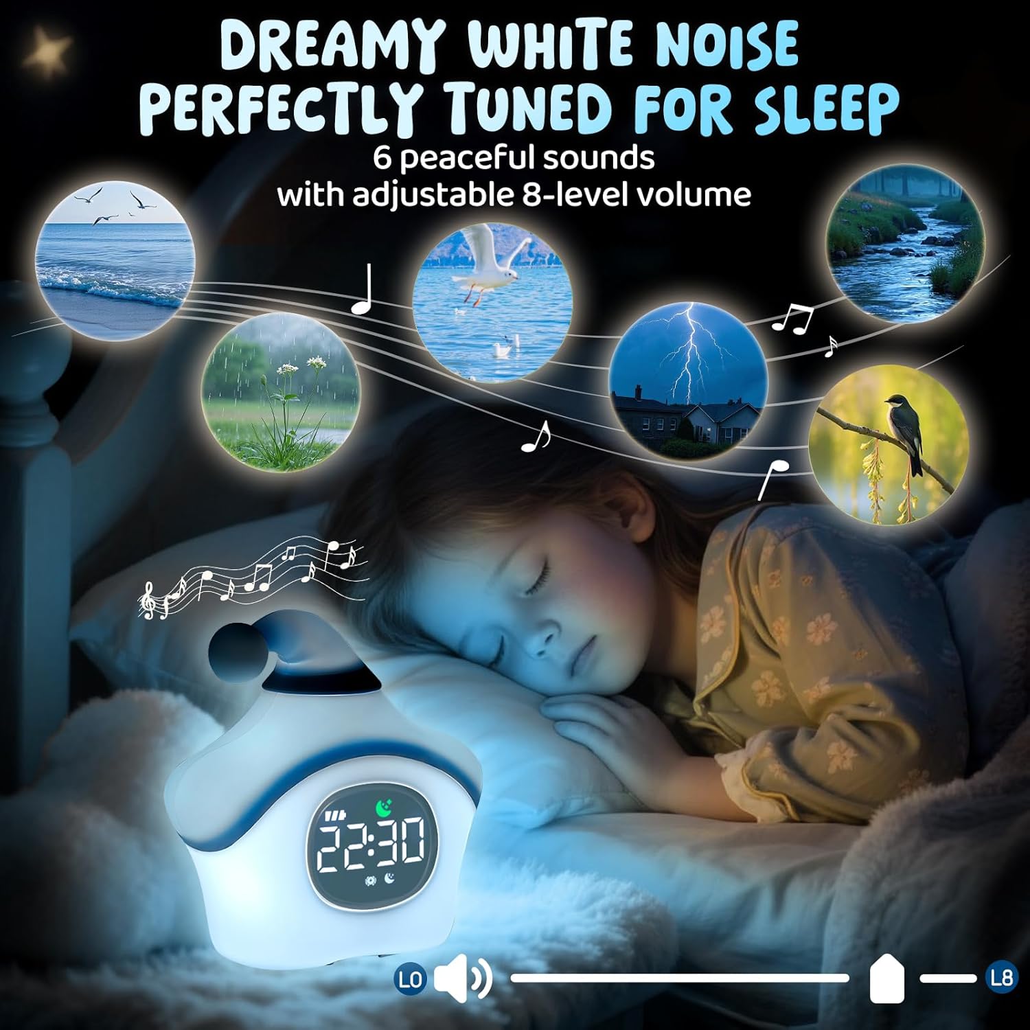 Star Alarm Clock with Night Light for Kids