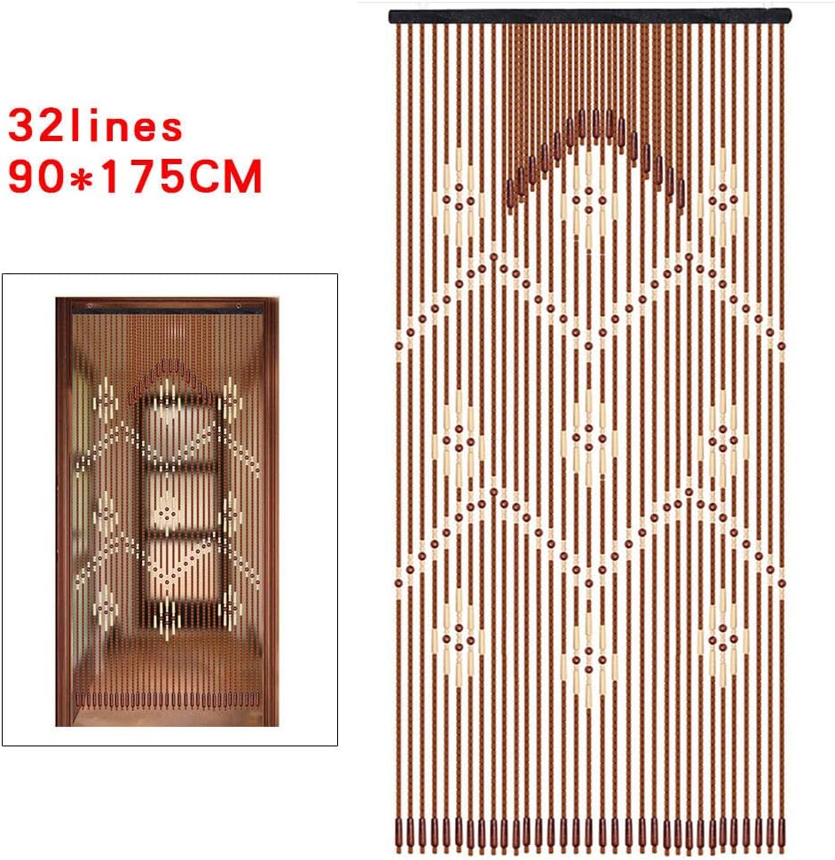 Beaded Doorway Curtain - Wooden Bamboo Room Divider