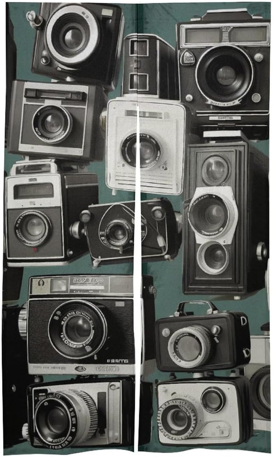 Retro Cool Camera Door Cover Curtain 57x17 Inches