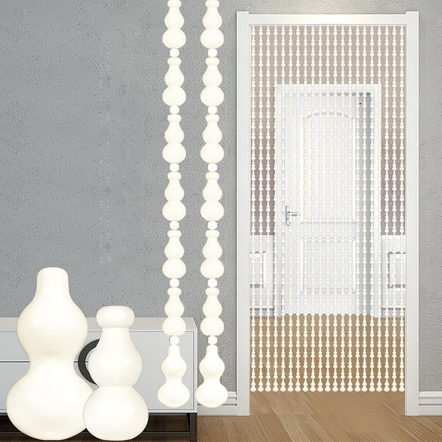 XOOFMASS Bamboo Beaded Curtain for Doorway with 35 Strings 232m913in
