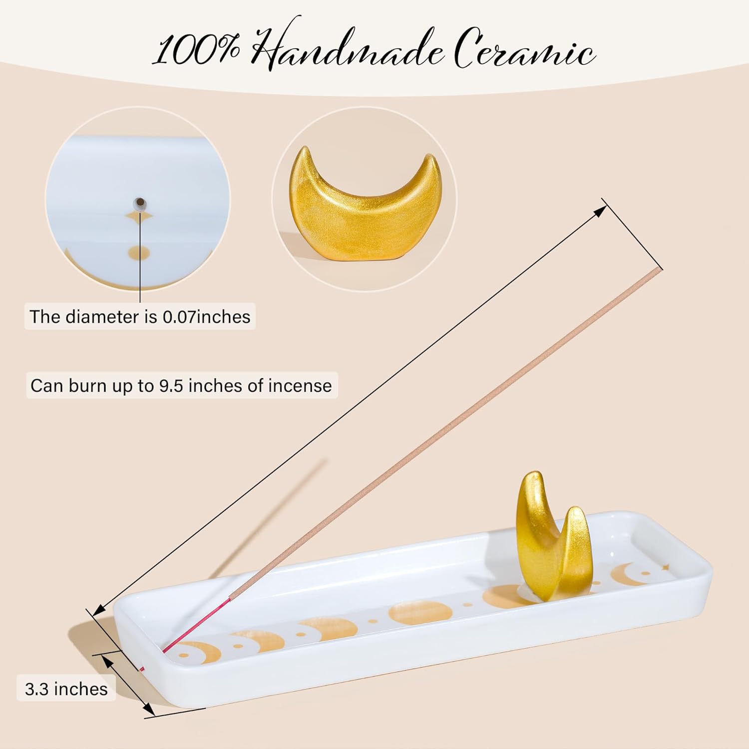 ZenBless Handcrafted Ceramic Incense Holder