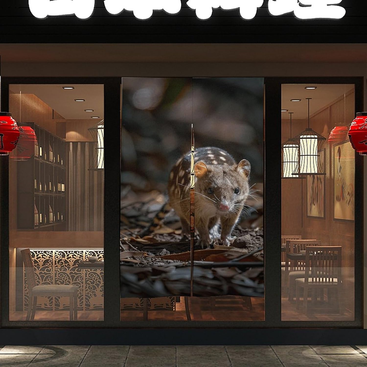 Japanese Noren Walking Animal Door Curtain 34x57