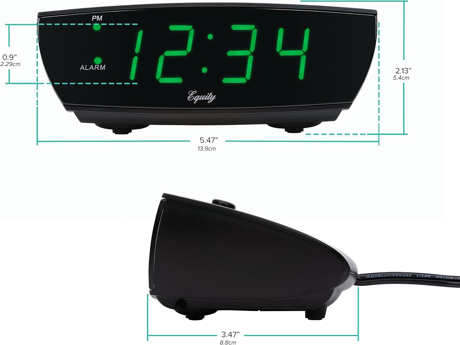 La Crosse Technology Equity 75902 Green LED Digital Alarm Clock