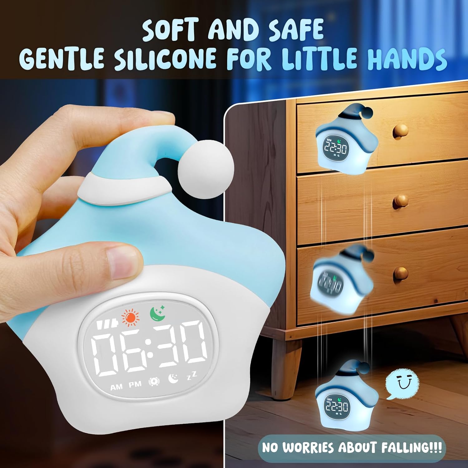 Star Alarm Clock with Night Light for Kids