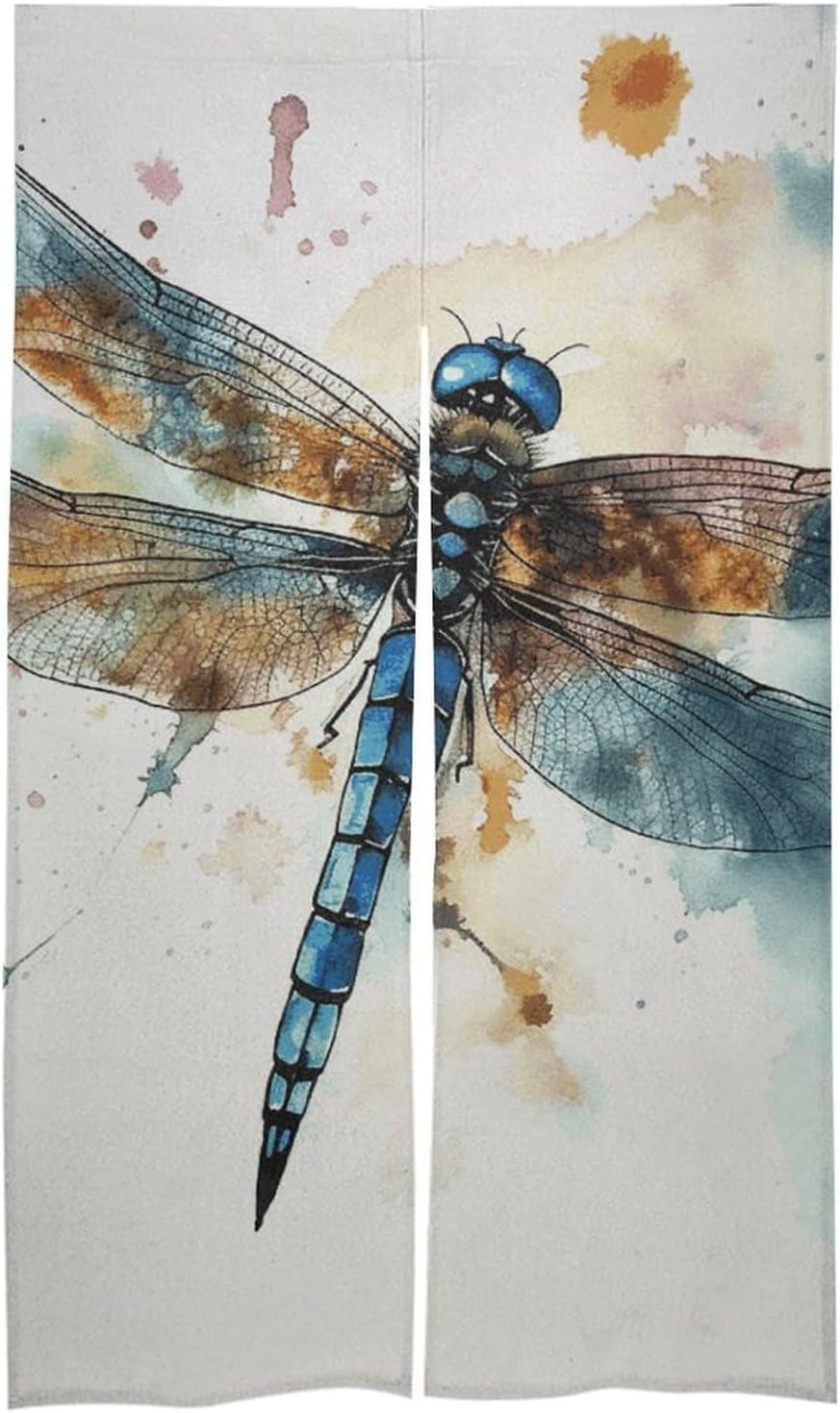 Watercolour Dragonfly Door Curtain 57x17 Inches
