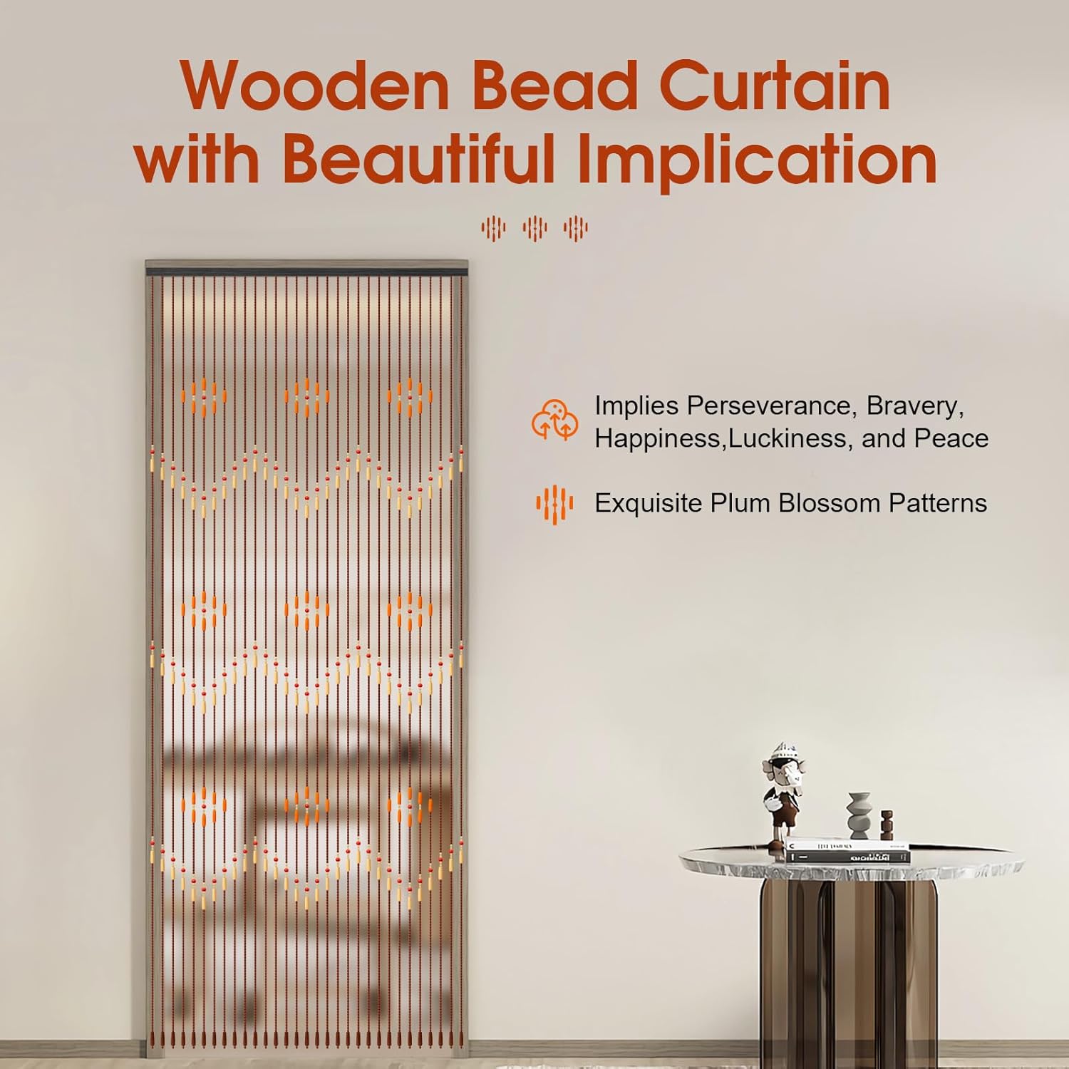 LOYALHEARTDY Wood Beaded Curtain 31 Strands