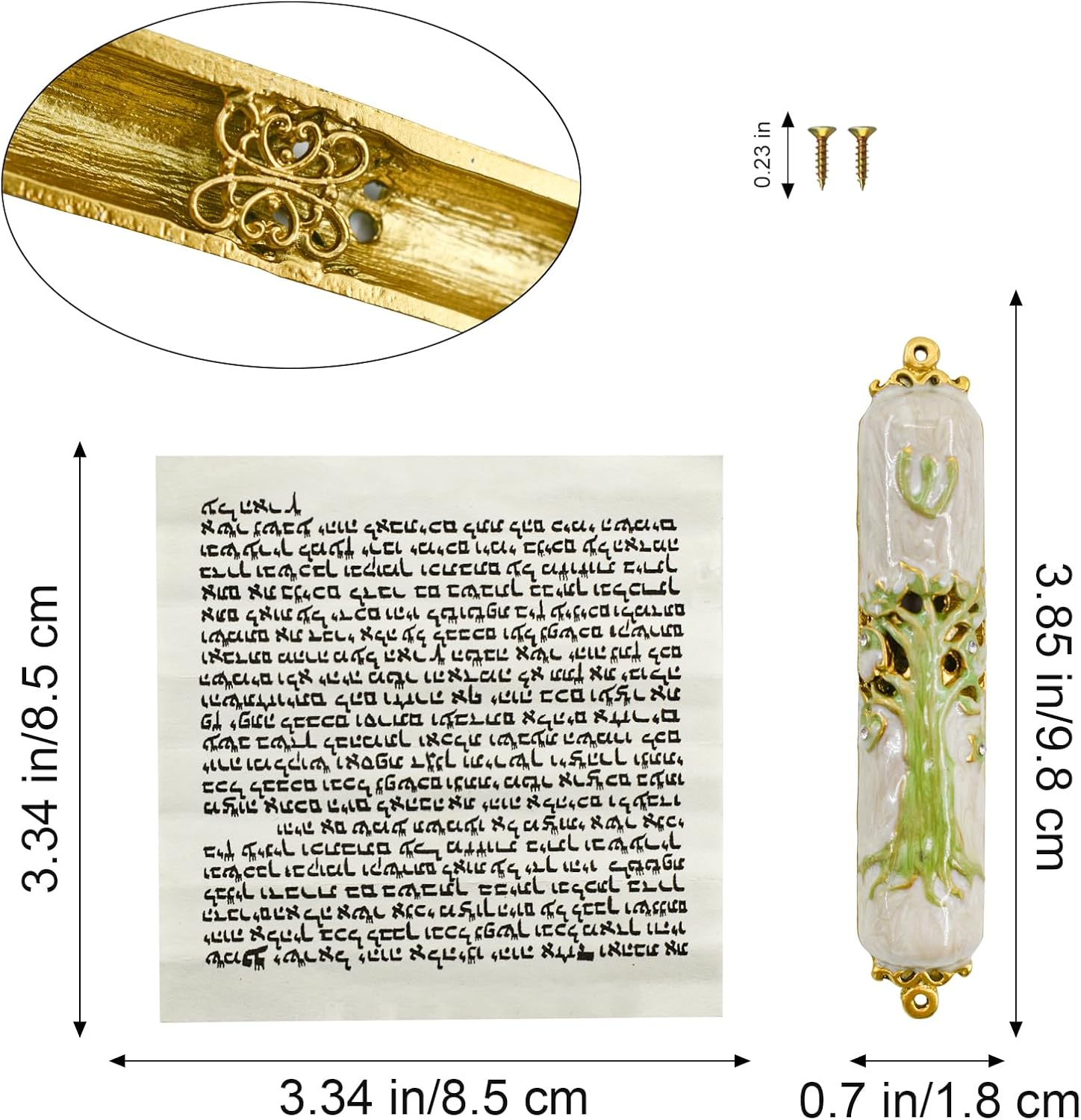 MrMrKura Green Mezuzah Door Scroll Holder