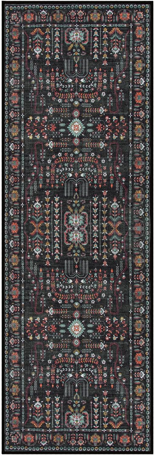 Moynesa Boho Black Rug Runners for Hallways