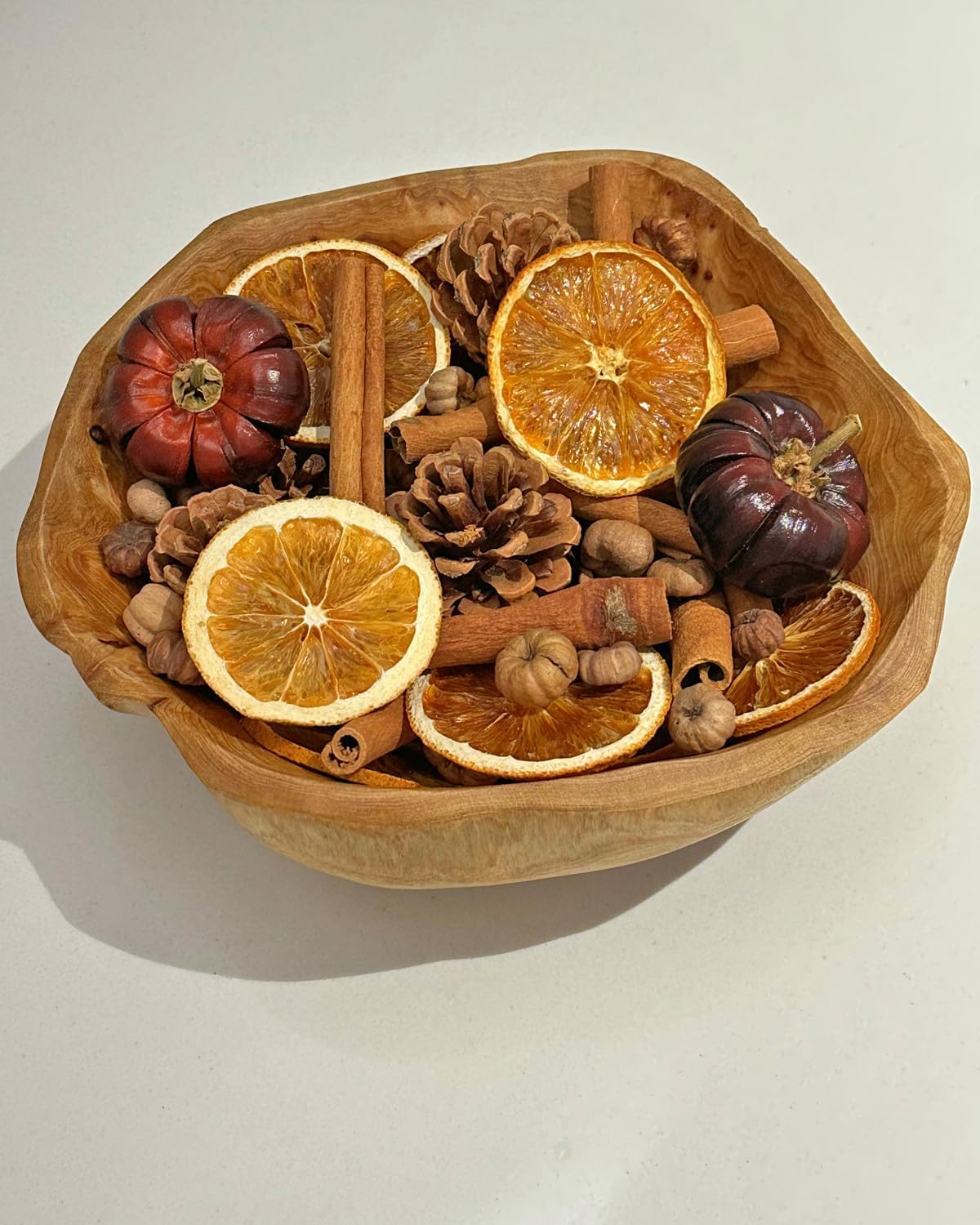 Fall Potpourri Bowl Filler with Mini Pumpkin and Cinnamon Stick