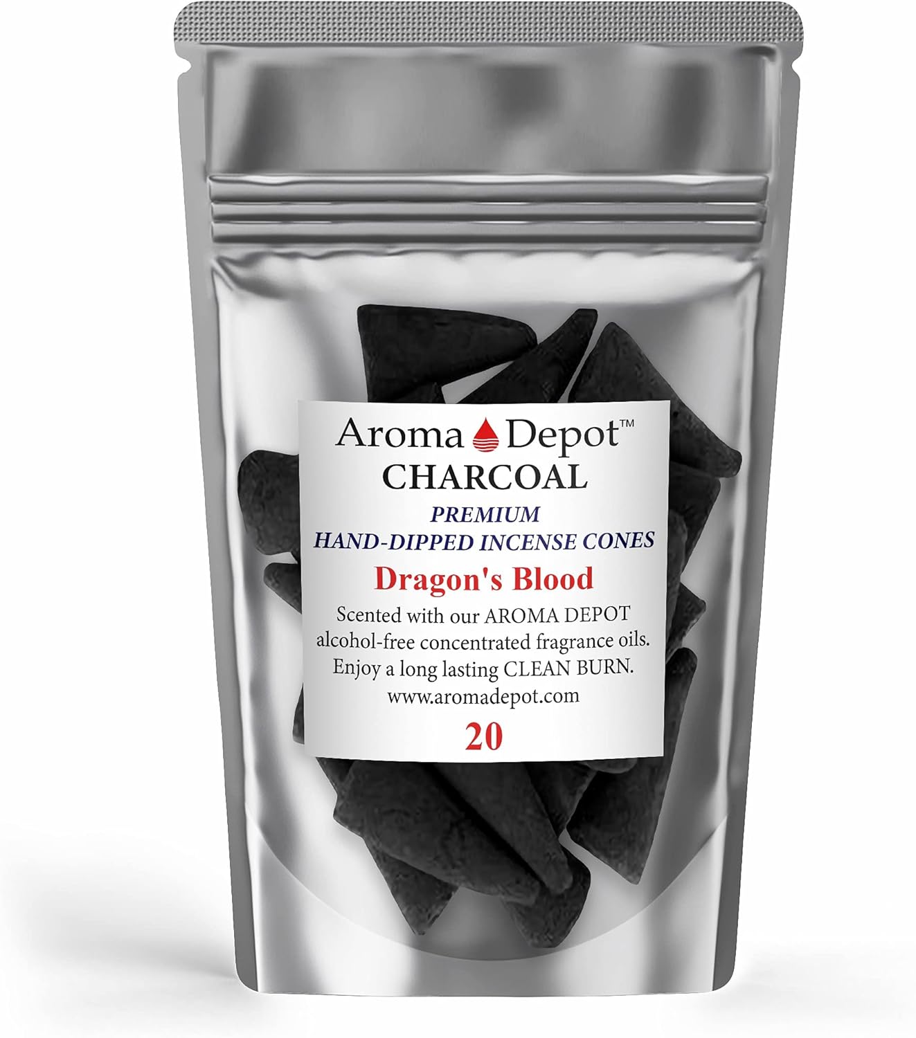 1 Inch Dragon Blood Incense Charcoal Cones 20 Pack