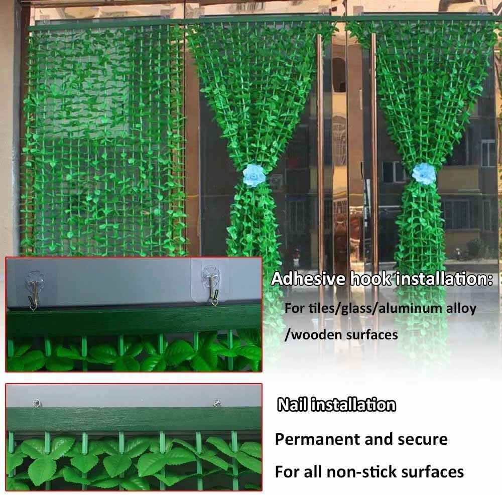 Green Leaves Fringe Bamboo Beaded Curtain for Doors and Windows