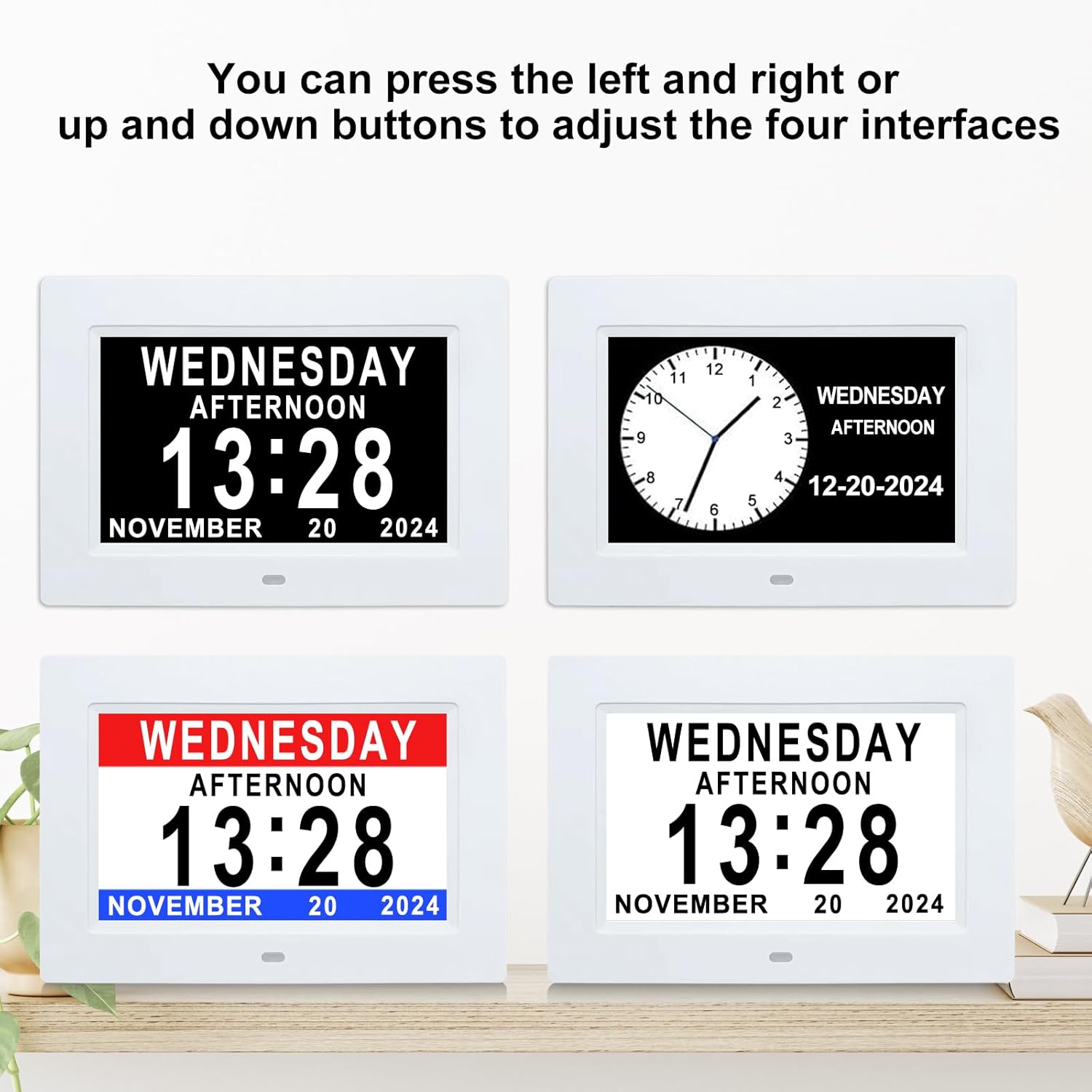 Johnziny 7 Inch Digital Clock with Day Date and Large Display
