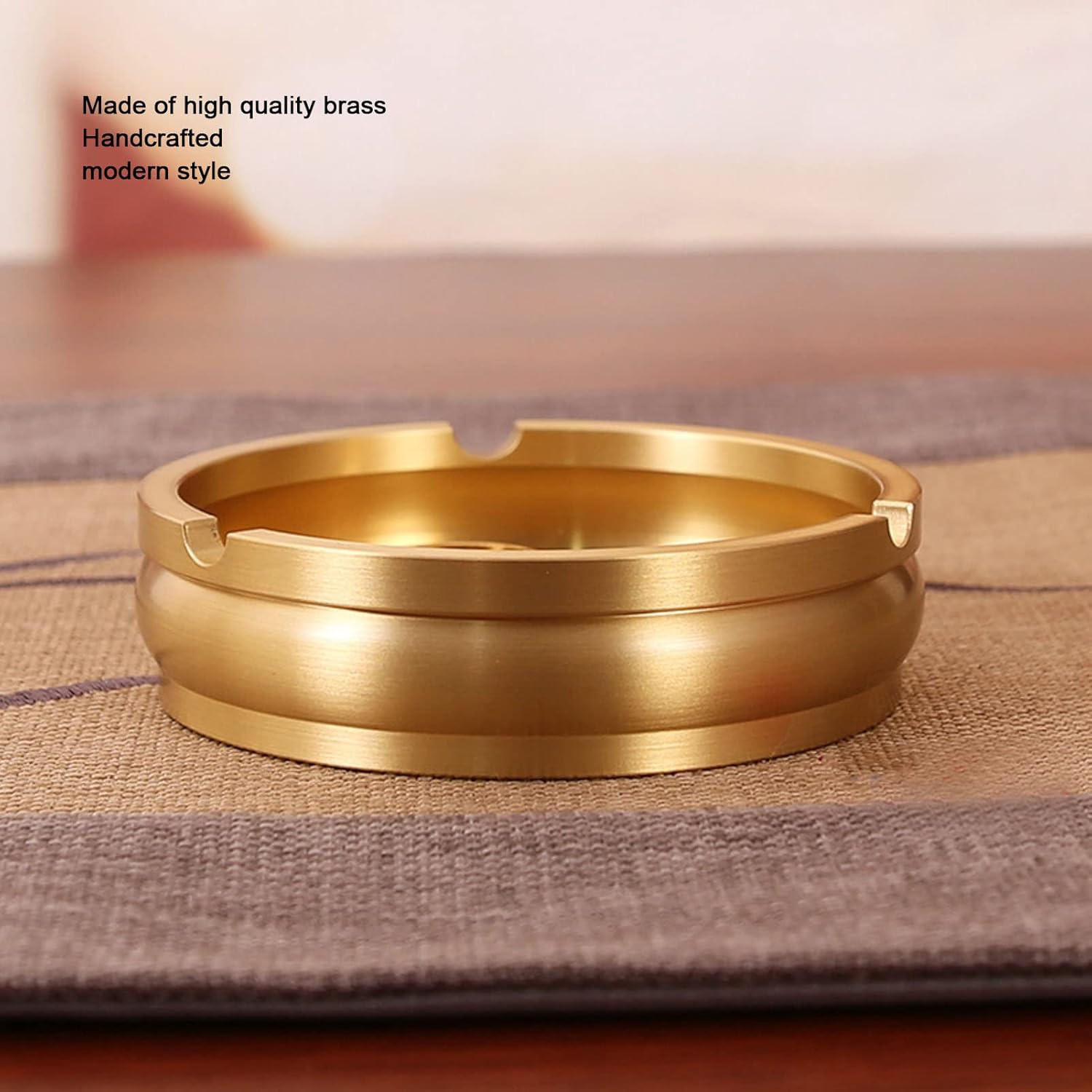 Joyzan Durable Brass Cigarette Ashtray with 3 Slots
