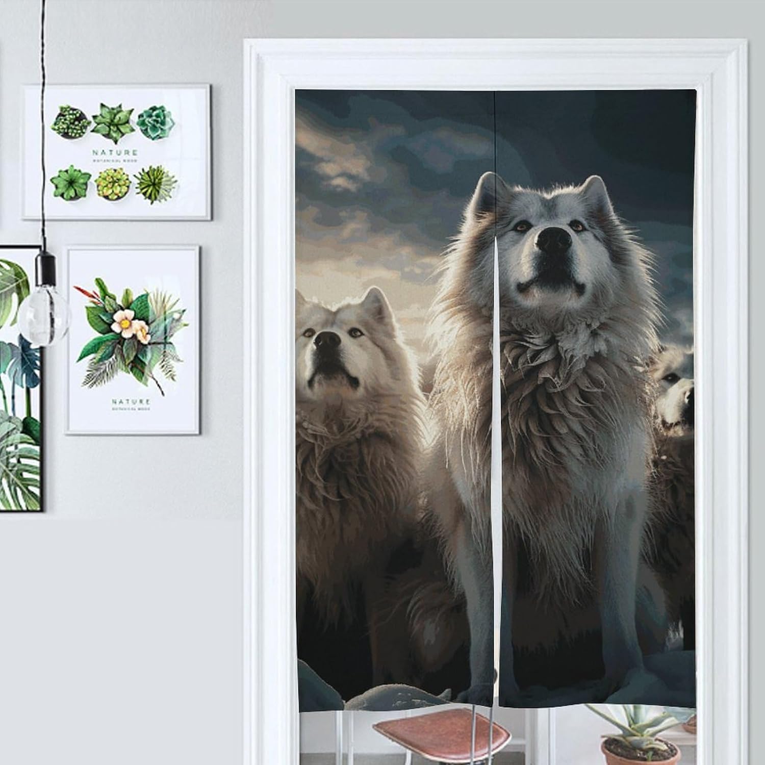 Wolf Tribe Door Cover Curtain 57x17 Inches