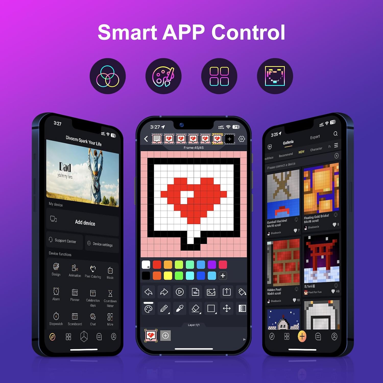Divoom Pixoo 16 Pixel Art Digital Clock with WiFi and App Control