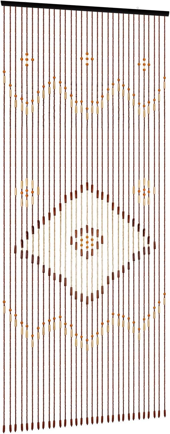 31 Wooden Bead Fringed Door Curtain 1