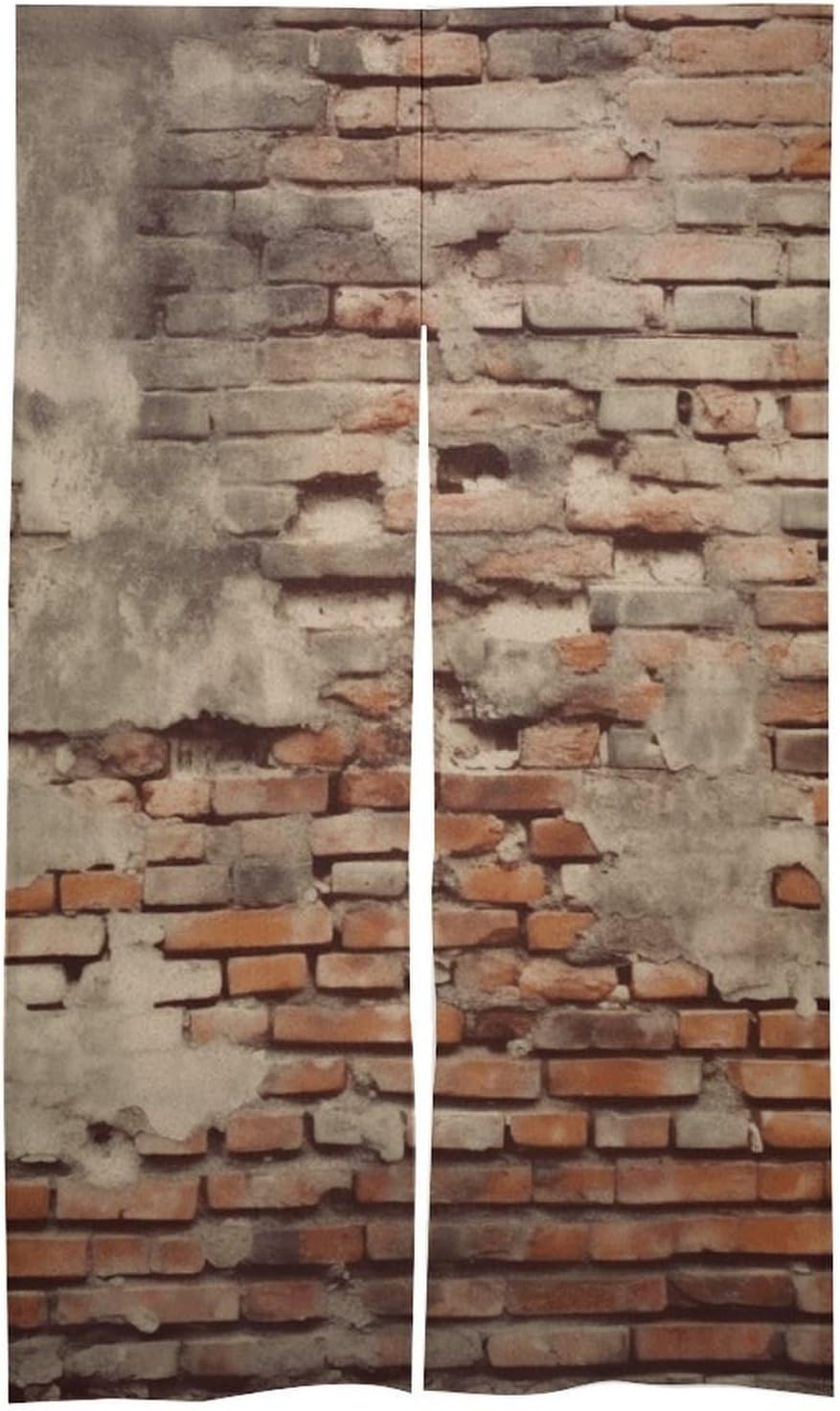Ancient Worn Brick Wall Door Cover Curtain 57x17 Inches
